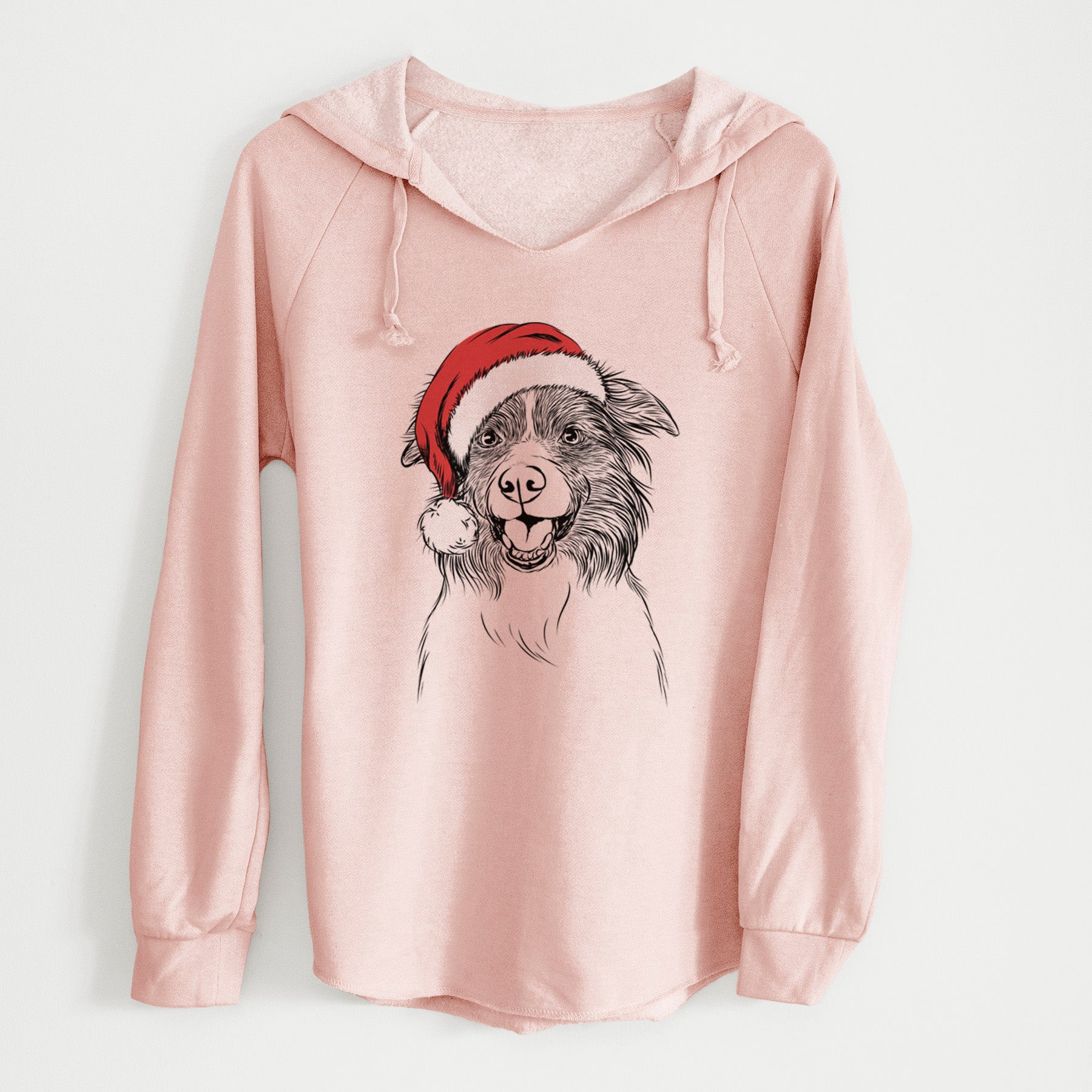 Santa Dizzy the Border Collie - Cali Wave Hooded Sweatshirt