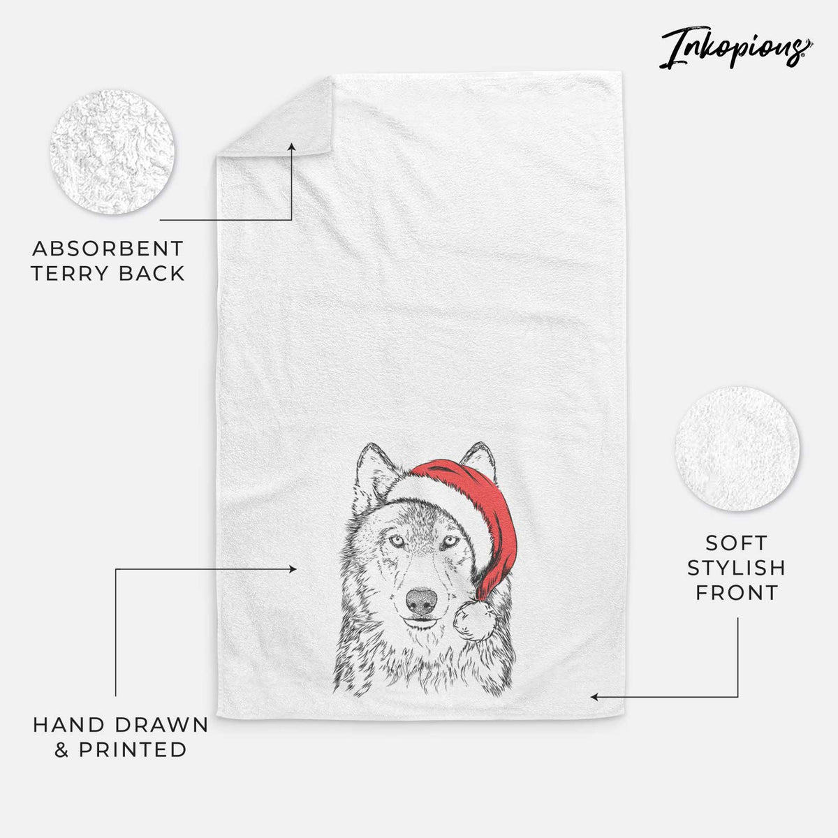 Django the Grey Wolf Decorative Hand Towel