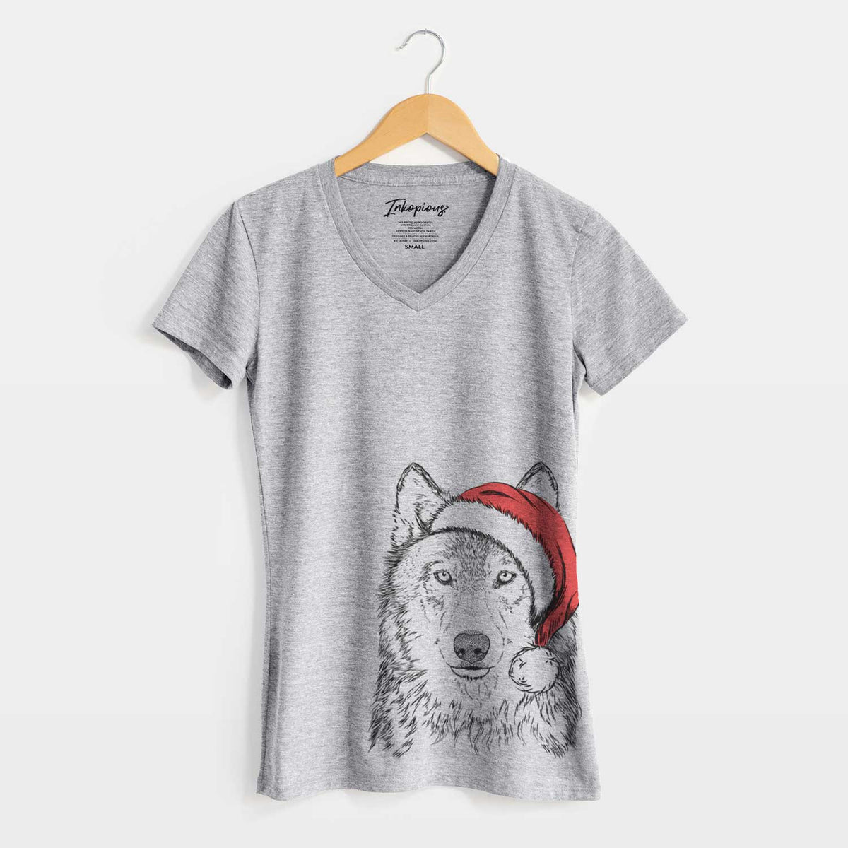 Santa Django the Grey Wolf - Women's V-neck Shirt