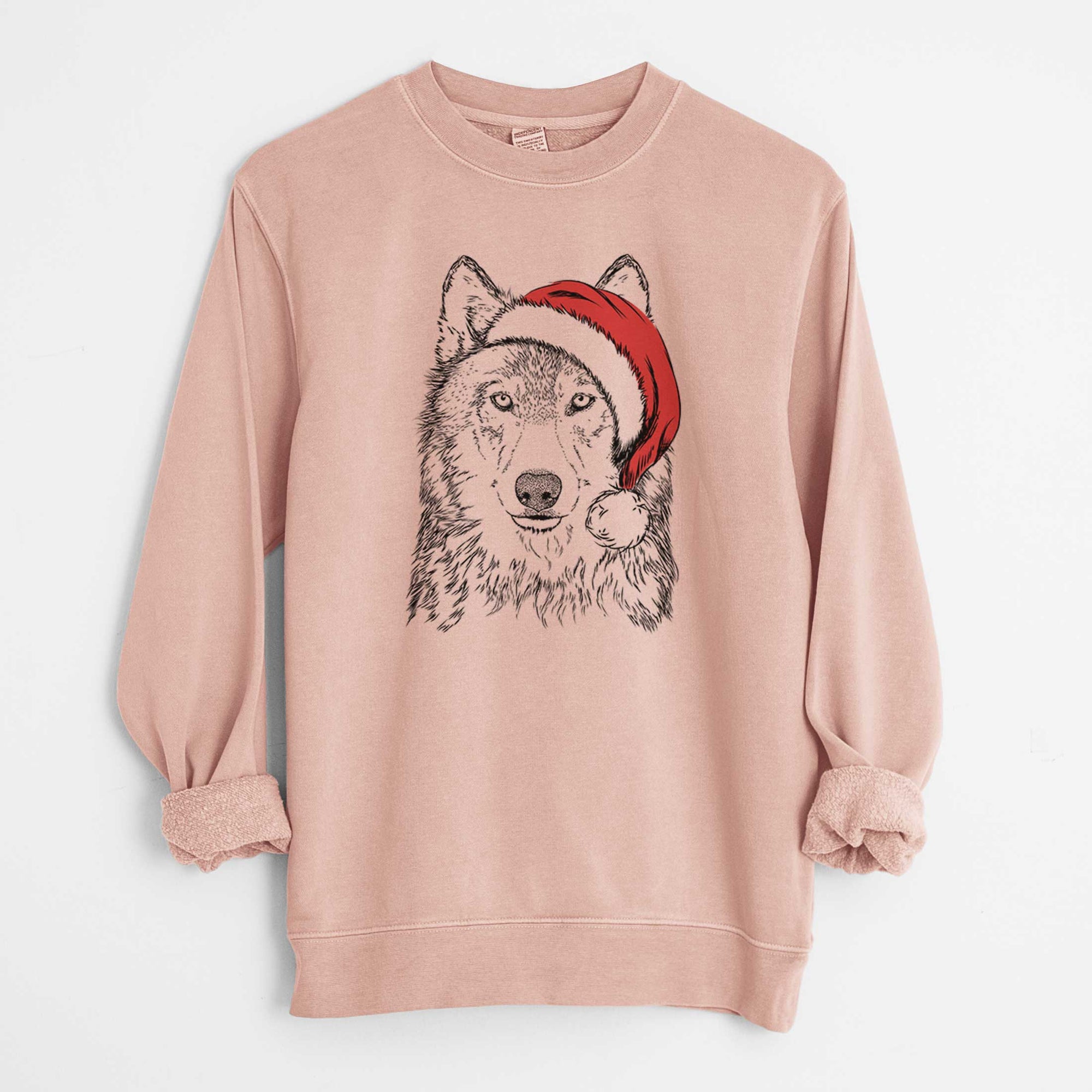 Santa Django the Grey Wolf - Unisex Pigment Dyed Crew Sweatshirt