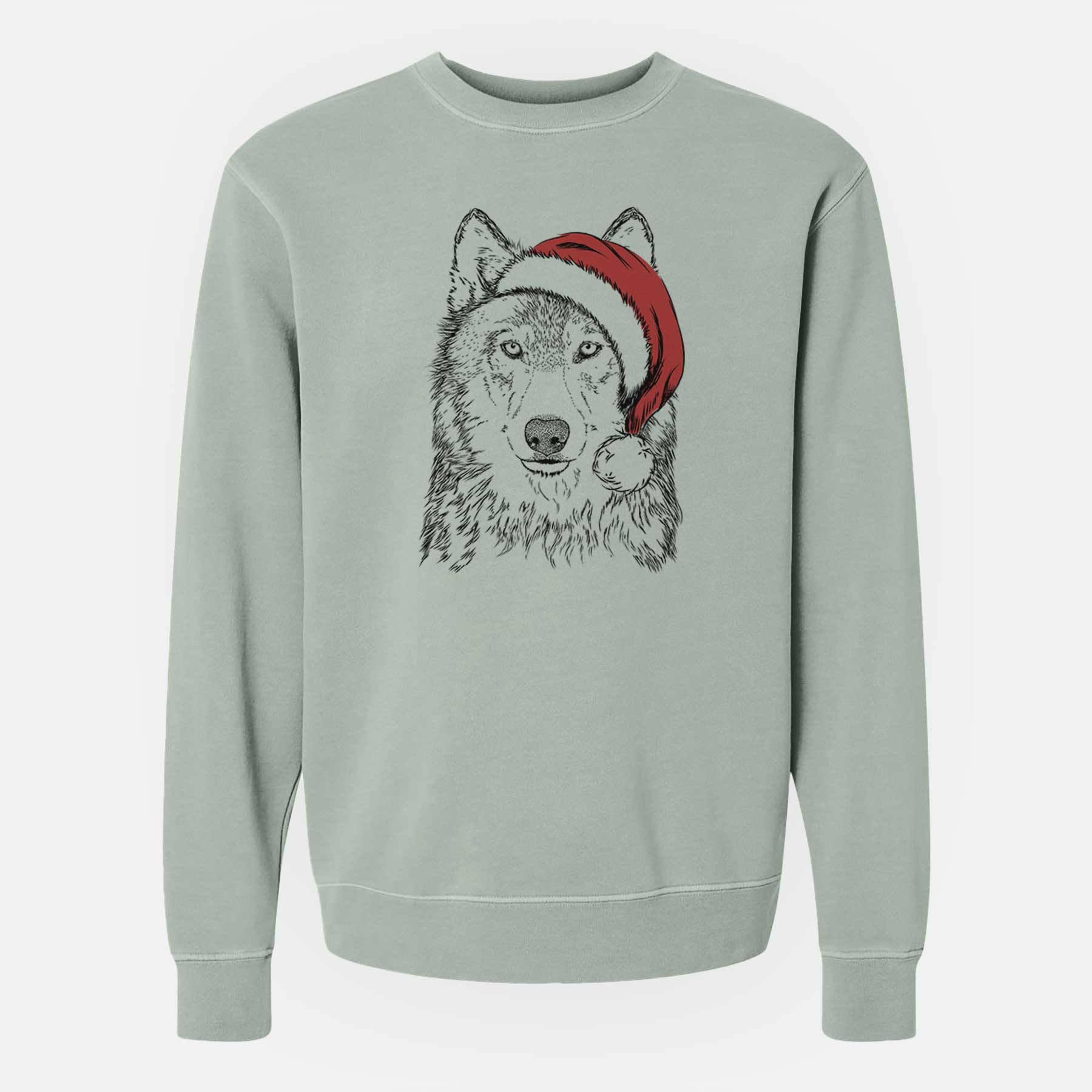 Santa Django the Grey Wolf - Unisex Pigment Dyed Crew Sweatshirt