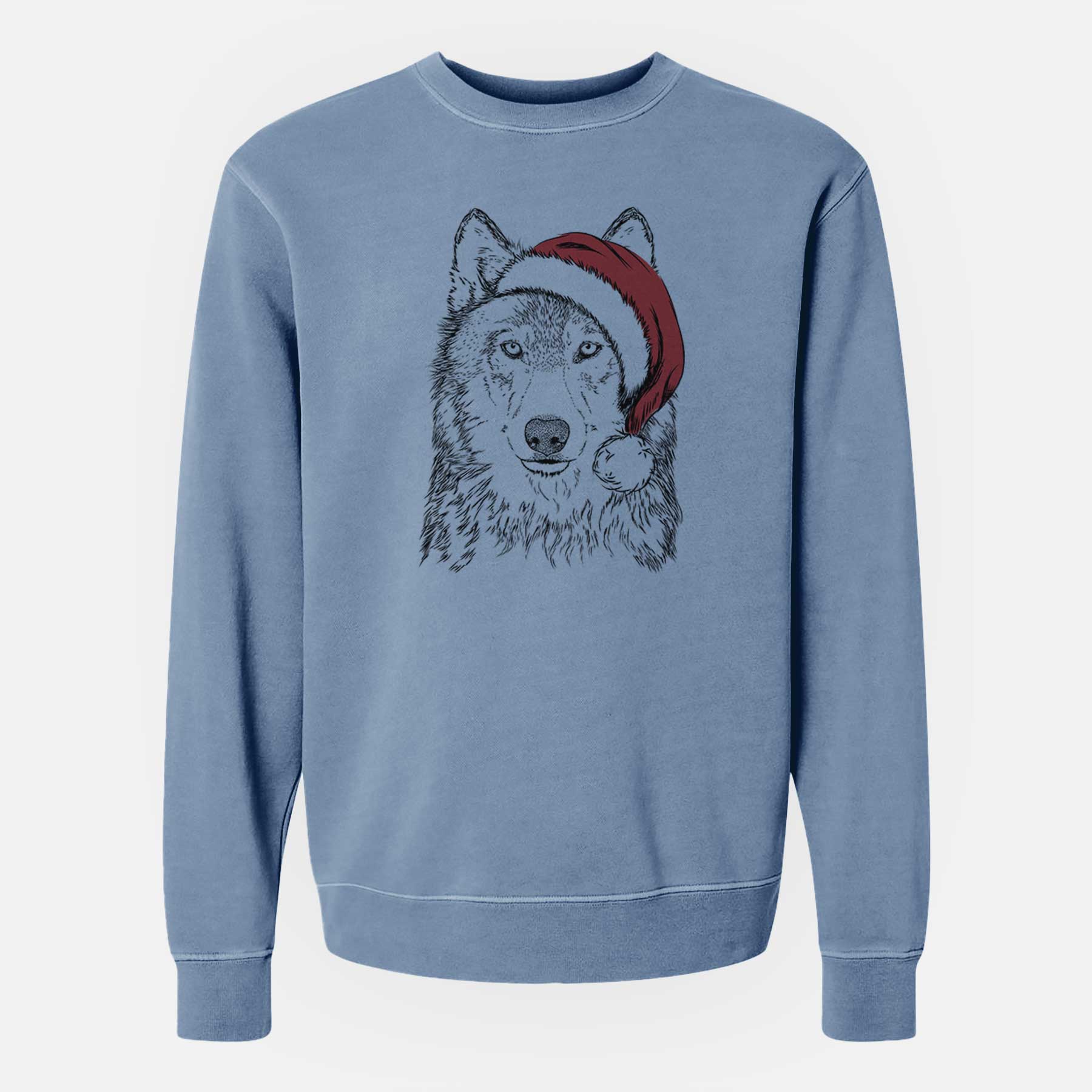 Santa Django the Grey Wolf - Unisex Pigment Dyed Crew Sweatshirt