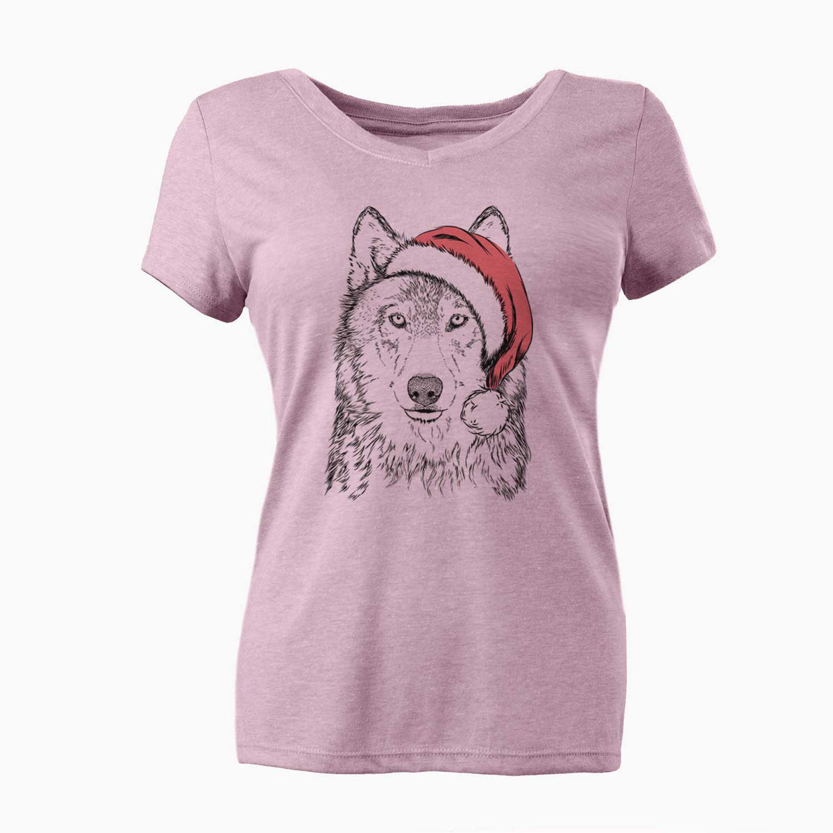 Santa Django the Grey Wolf - Women's V-neck Shirt