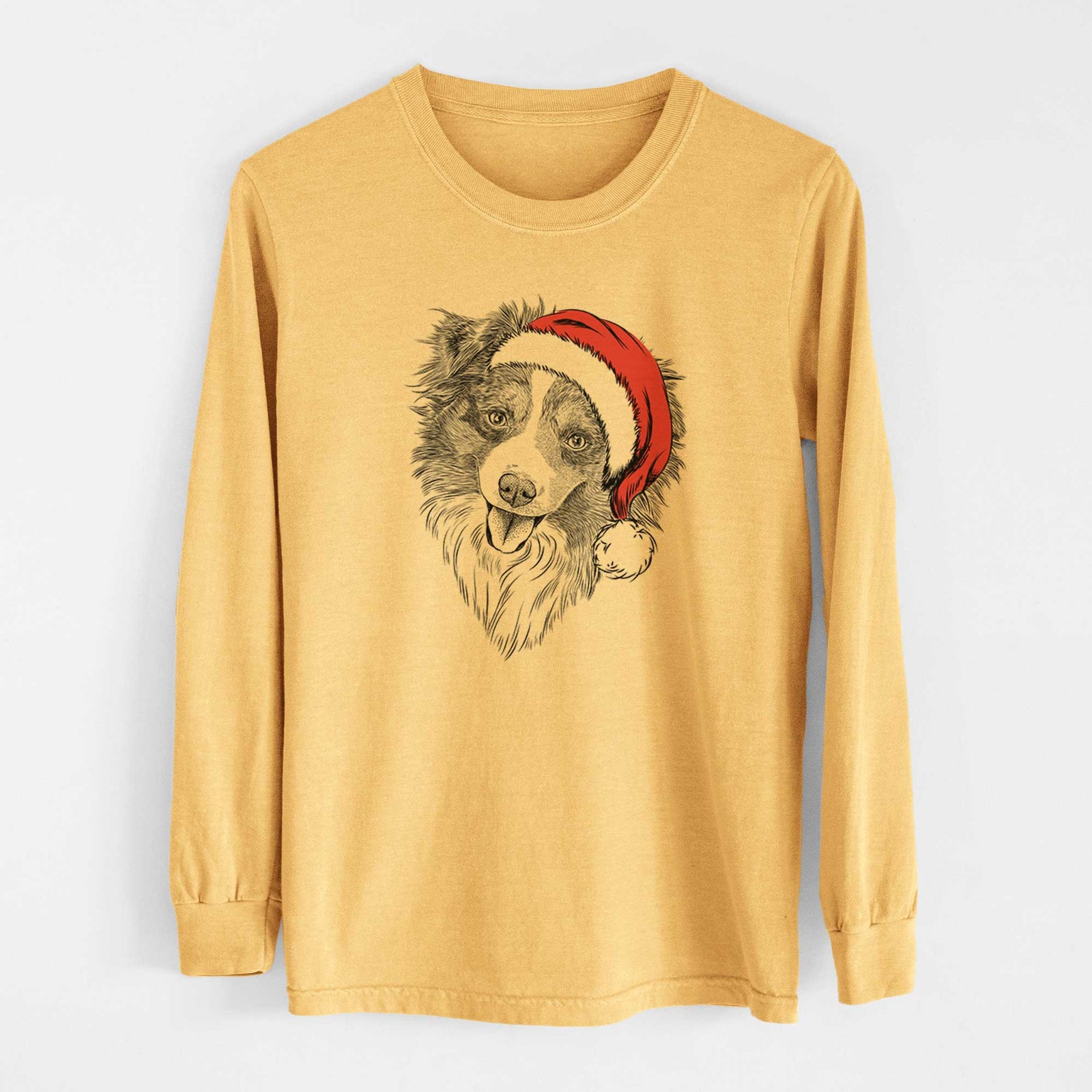 Santa Doc the Mini Aussie - Heavyweight 100% Cotton Long Sleeve