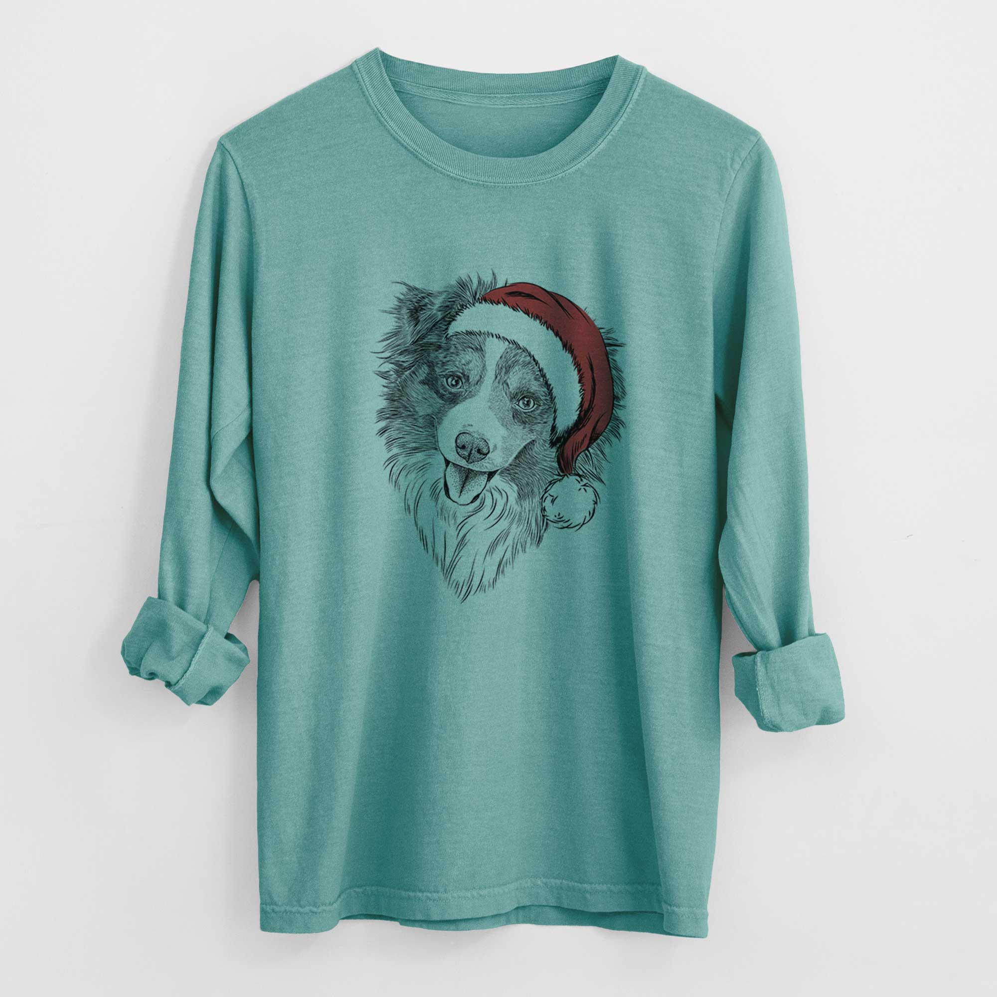 Santa Doc the Mini Aussie - Heavyweight 100% Cotton Long Sleeve