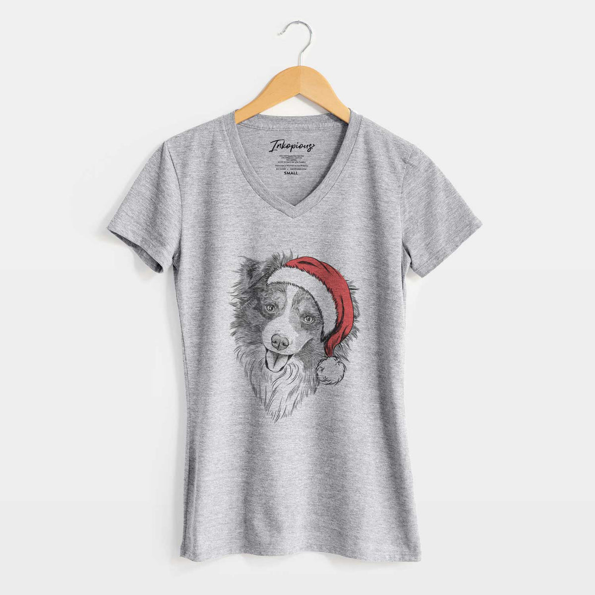 Santa Doc the Mini Aussie - Women's V-neck Shirt