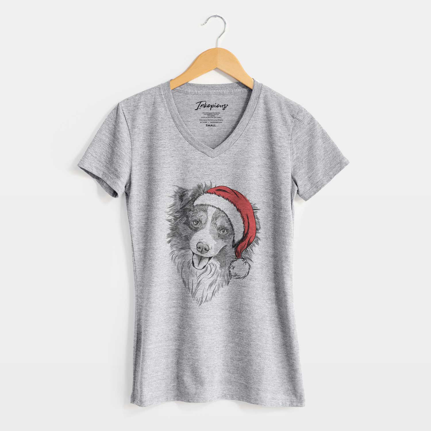 Santa Doc the Mini Aussie - Women's V-neck Shirt