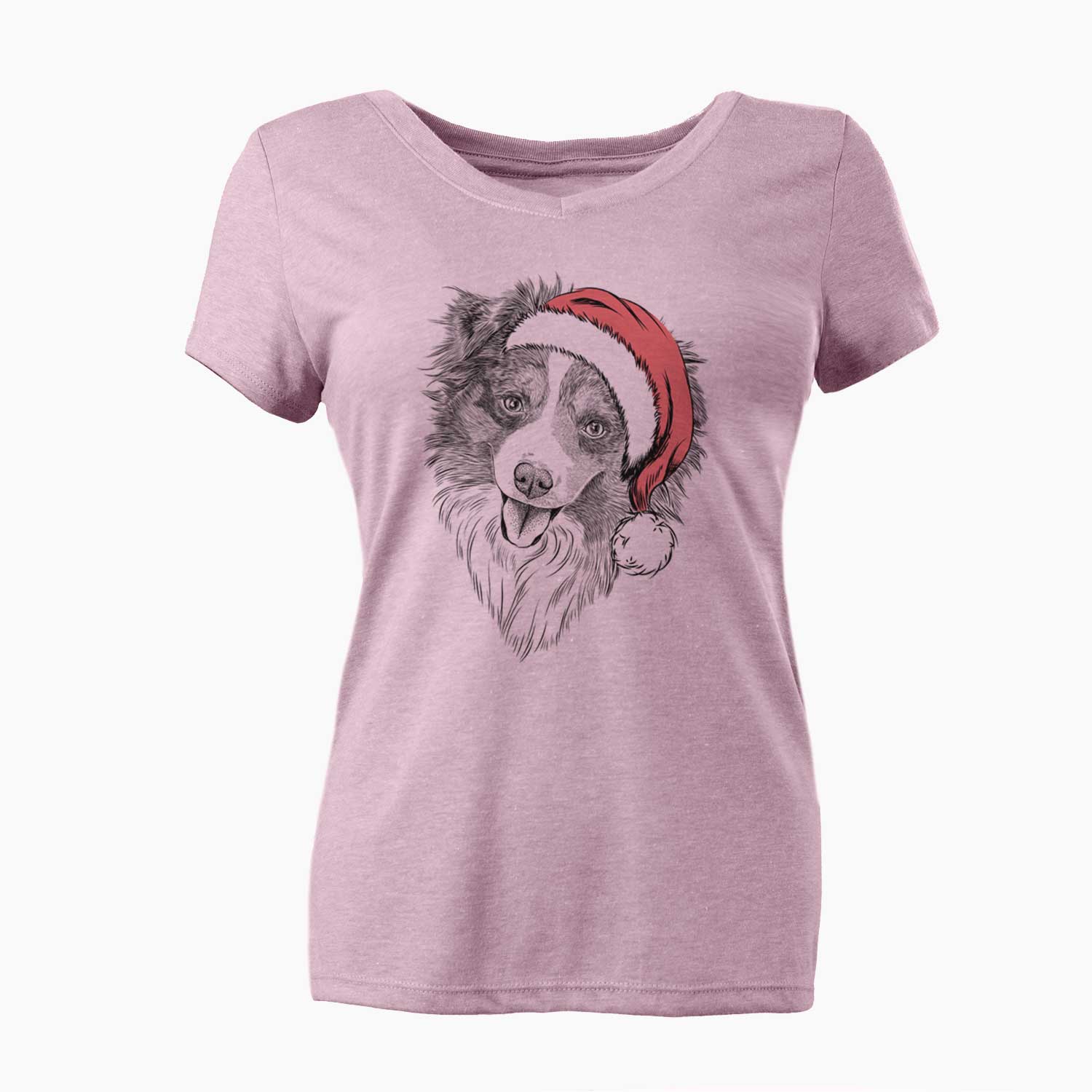 Santa Doc the Mini Aussie - Women's V-neck Shirt