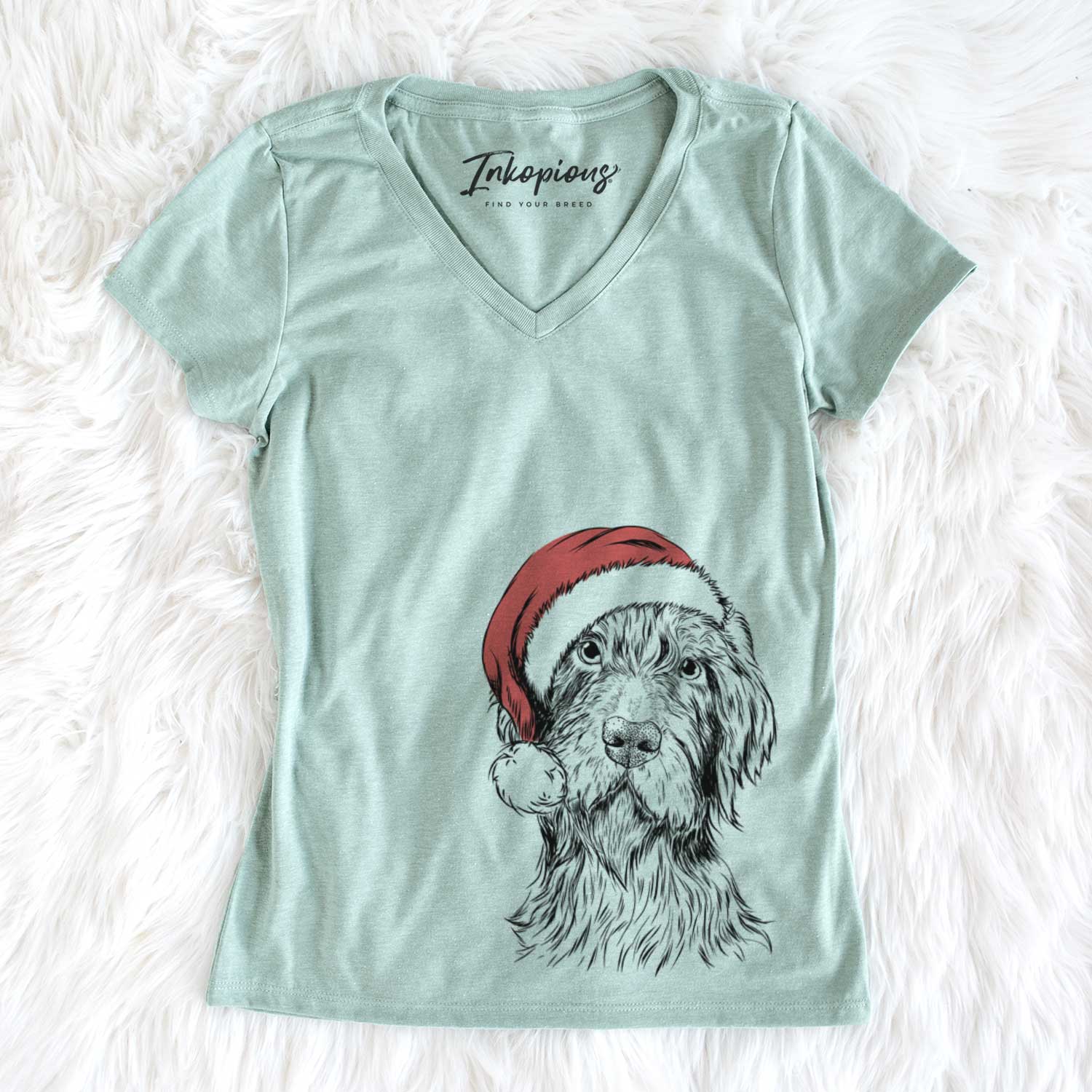 Santa Doc Holliday the Pudelpointer - Women's V-neck Shirt