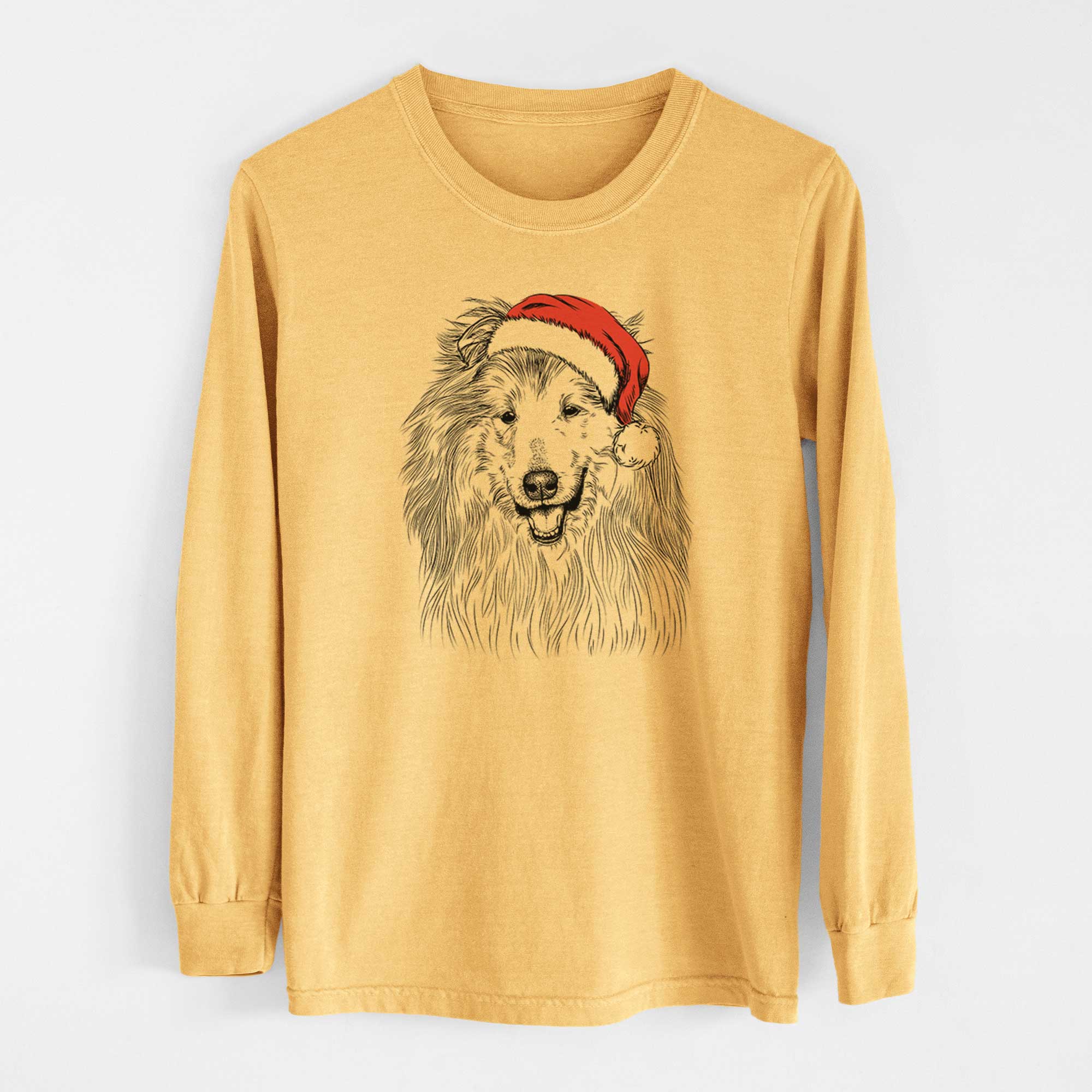 Santa Donnan the Rough Collie - Heavyweight 100% Cotton Long Sleeve