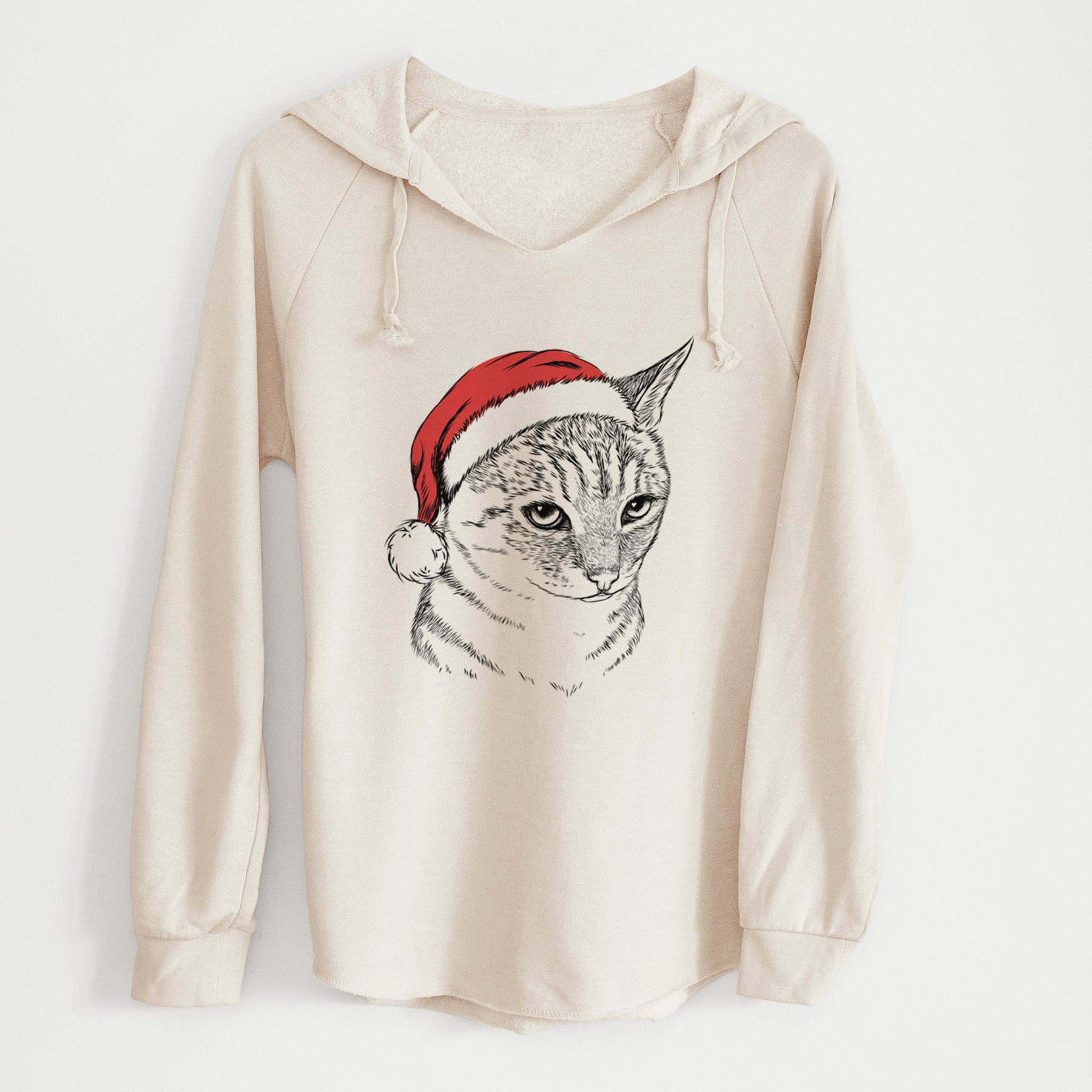 Santa Dora the Tabby Cat - Cali Wave Hooded Sweatshirt