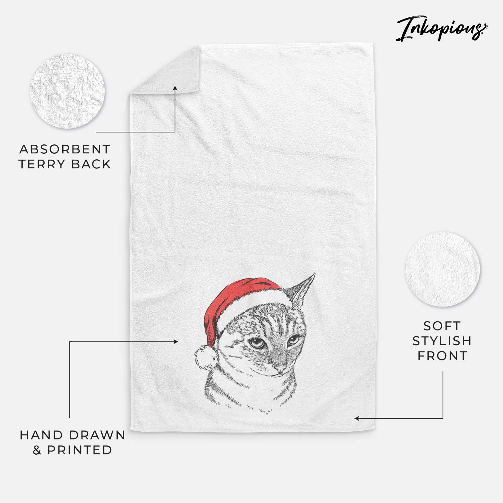 Dora the Tabby Cat Decorative Hand Towel