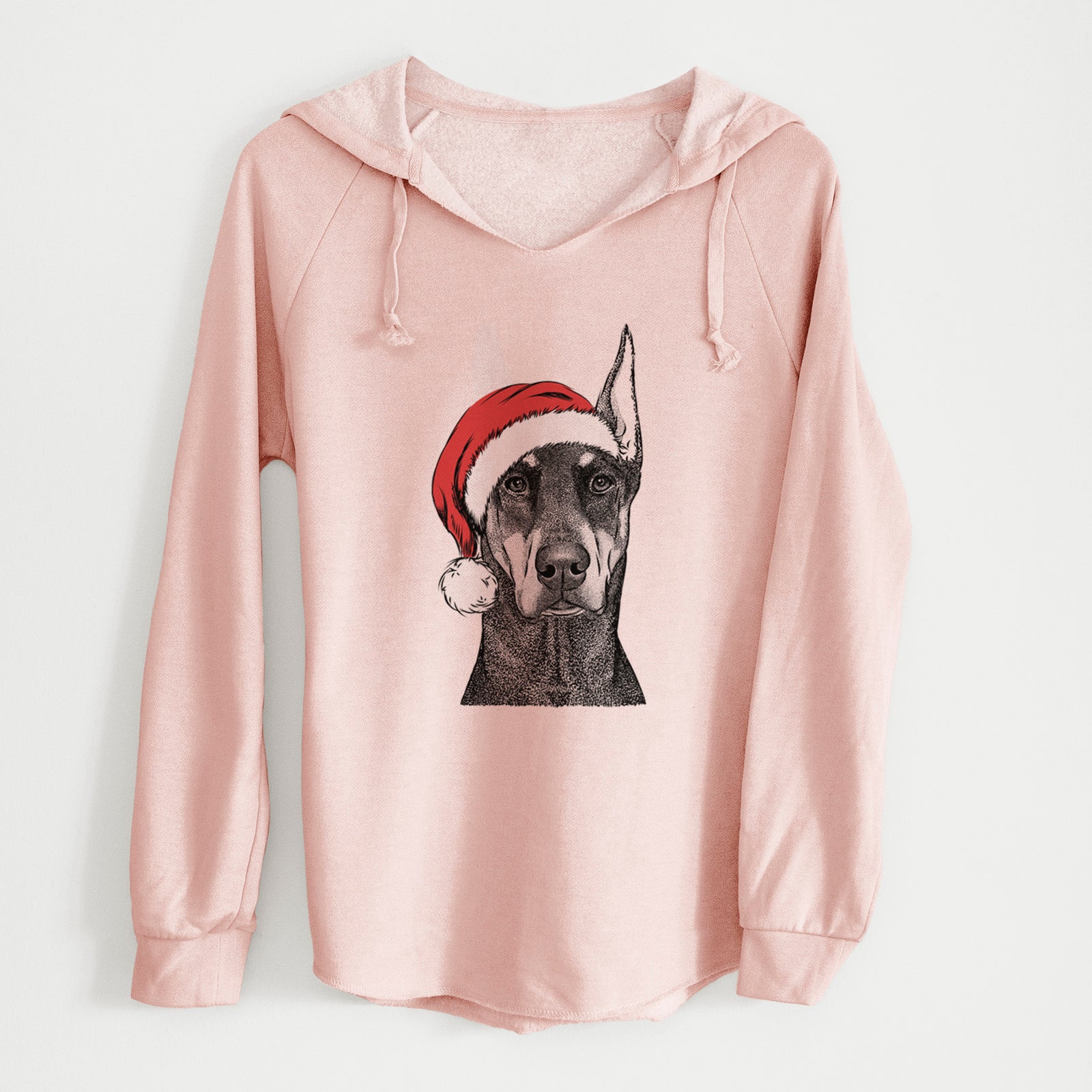 Santa Drake the Doberman Pinscher - Cali Wave Hooded Sweatshirt