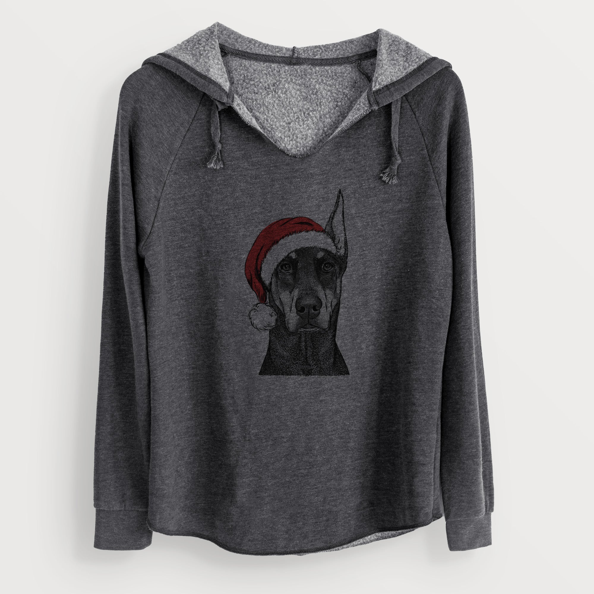 Santa Drake the Doberman Pinscher - Cali Wave Hooded Sweatshirt