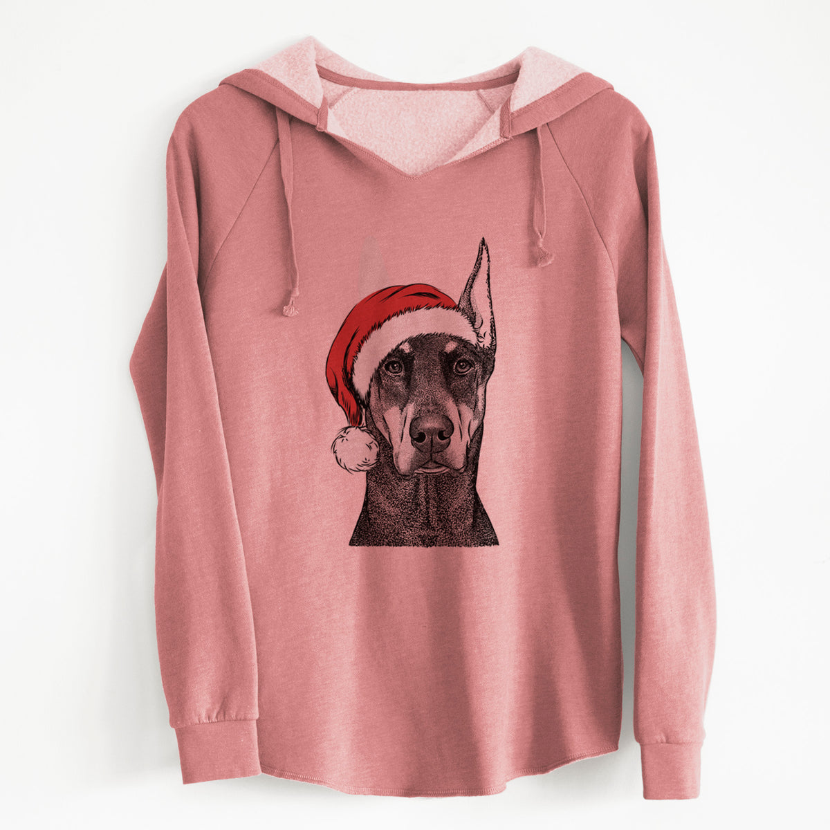 Santa Drake the Doberman Pinscher - Cali Wave Hooded Sweatshirt