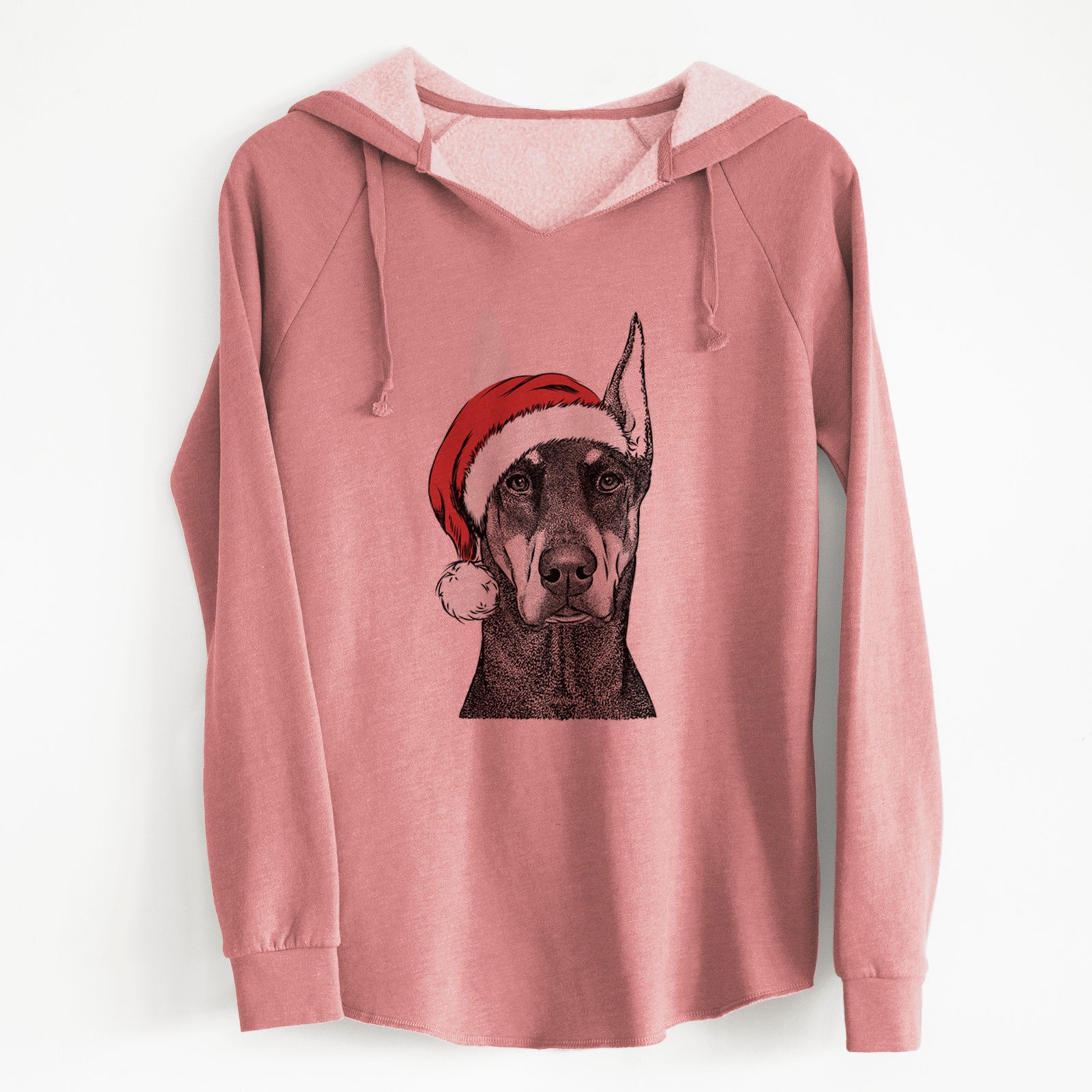 Santa Drake the Doberman Pinscher - Cali Wave Hooded Sweatshirt