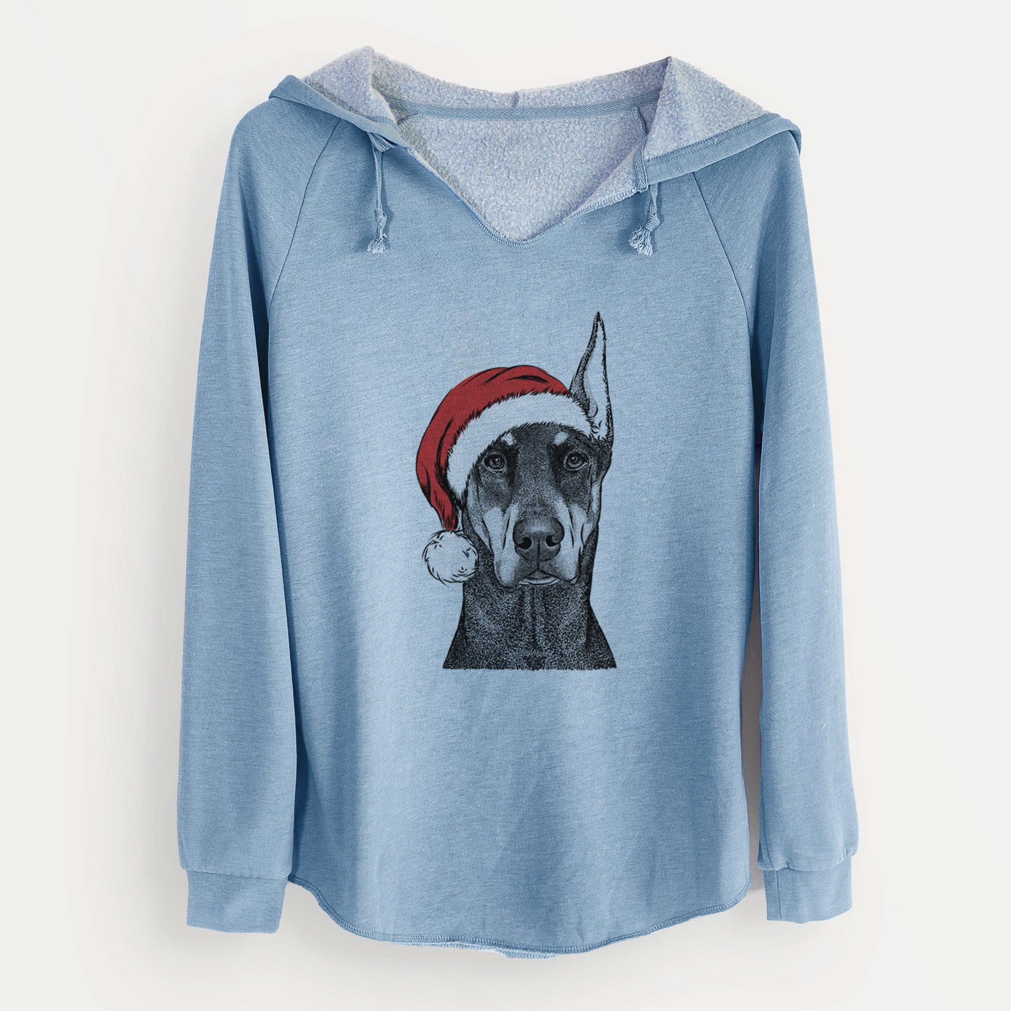 Santa Drake the Doberman Pinscher - Cali Wave Hooded Sweatshirt