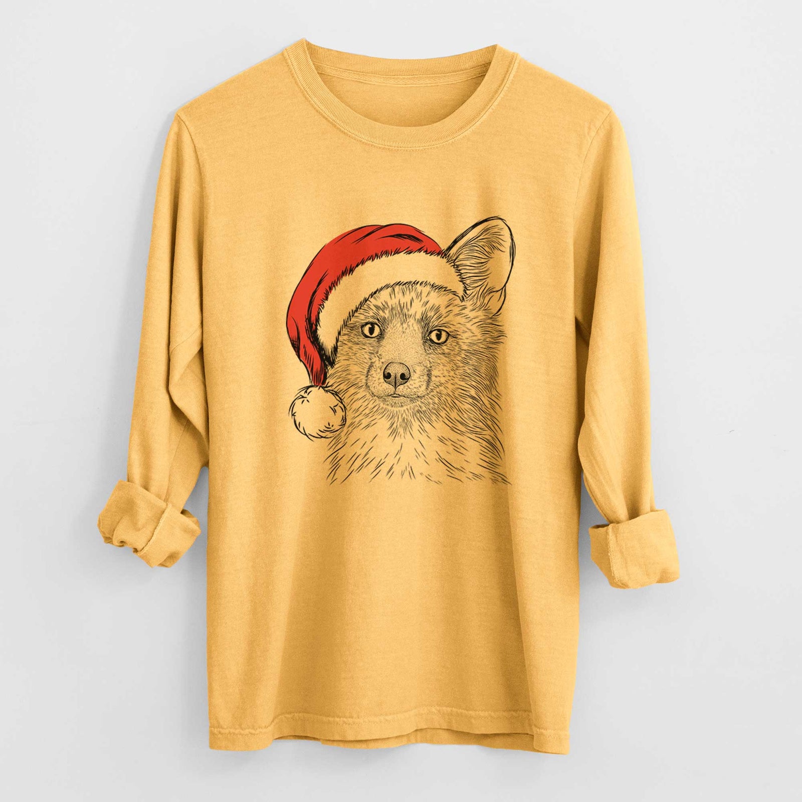 Santa Drax the Red Fox - Heavyweight 100% Cotton Long Sleeve