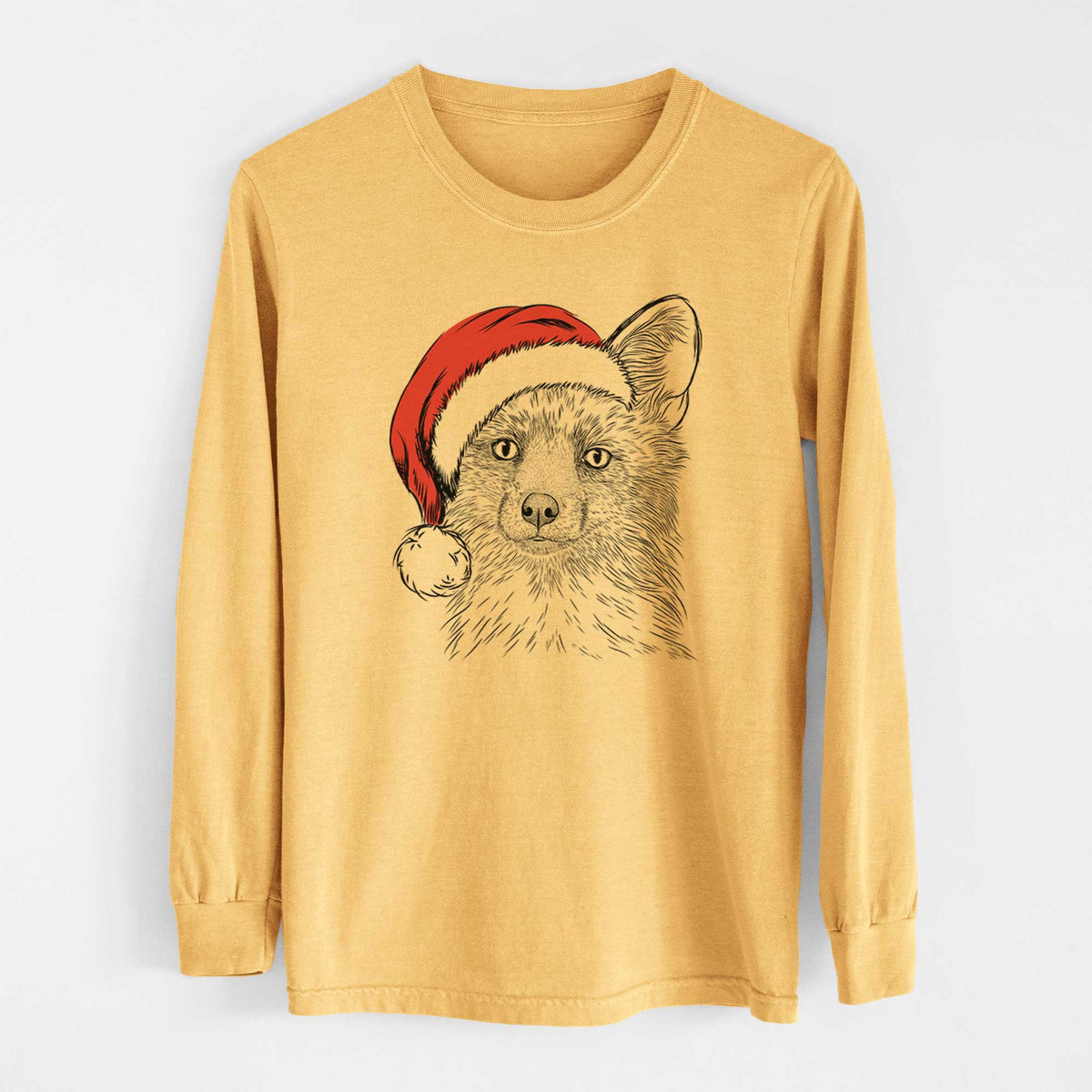 Santa Drax the Red Fox - Heavyweight 100% Cotton Long Sleeve