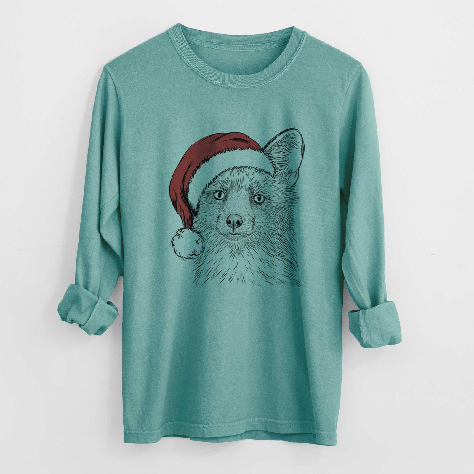 Santa Drax the Red Fox - Heavyweight 100% Cotton Long Sleeve