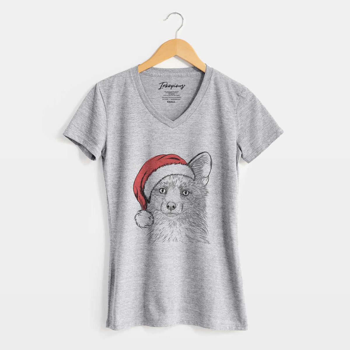 Santa Drax the Red Fox - Women's V-neck Shirt