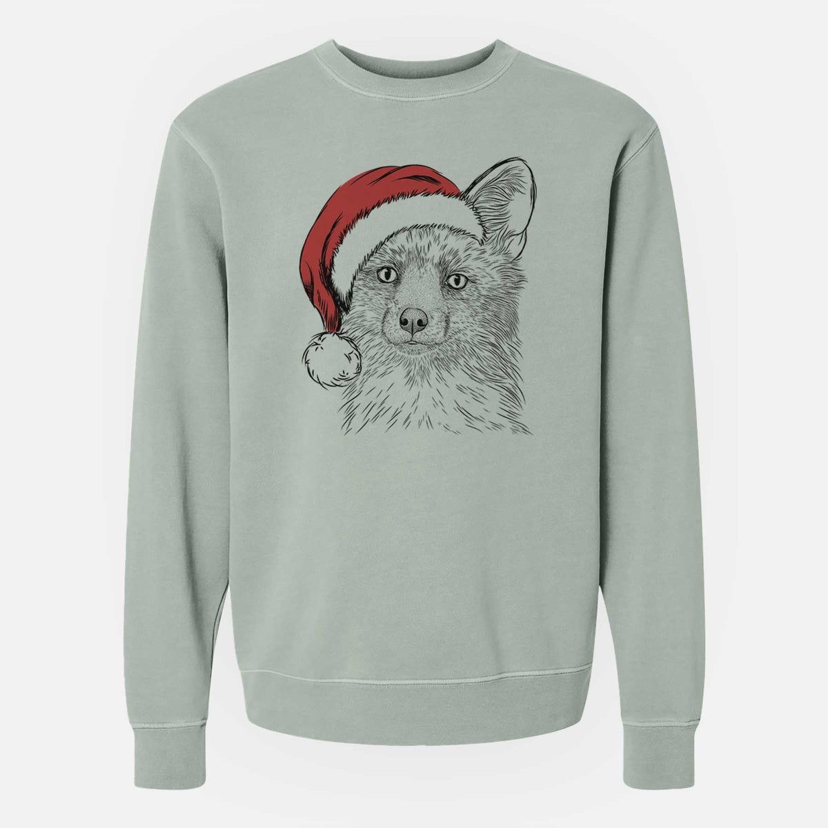 Santa Drax the Red Fox - Unisex Pigment Dyed Crew Sweatshirt