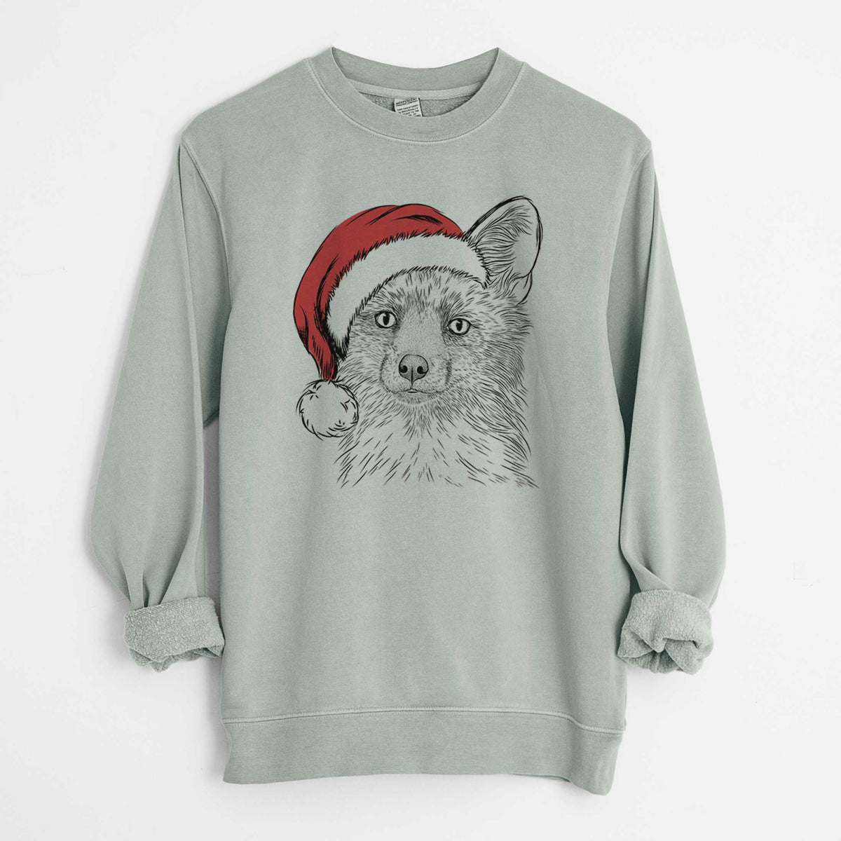 Santa Drax the Red Fox - Unisex Pigment Dyed Crew Sweatshirt