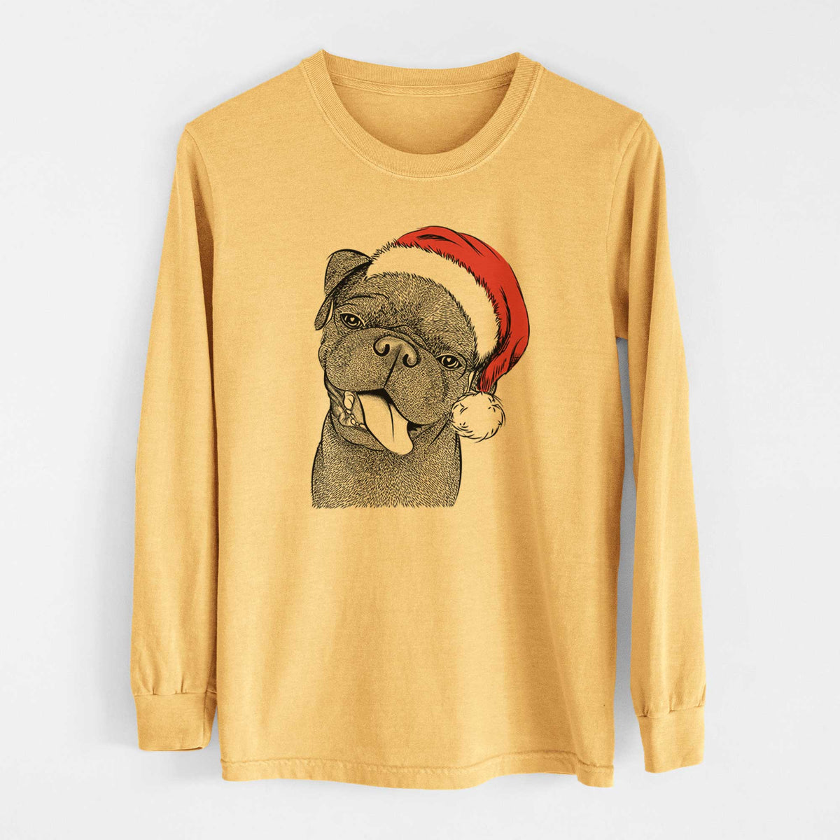 Santa Dudley Danger the Pug - Heavyweight 100% Cotton Long Sleeve