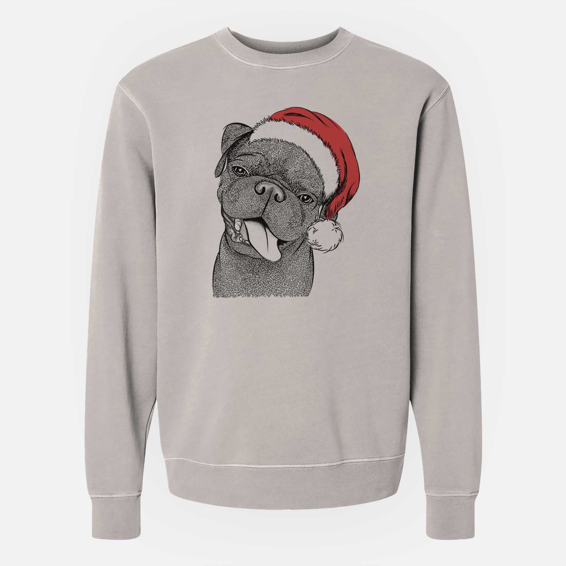 Santa Dudley Danger the Pug - Unisex Pigment Dyed Crew Sweatshirt