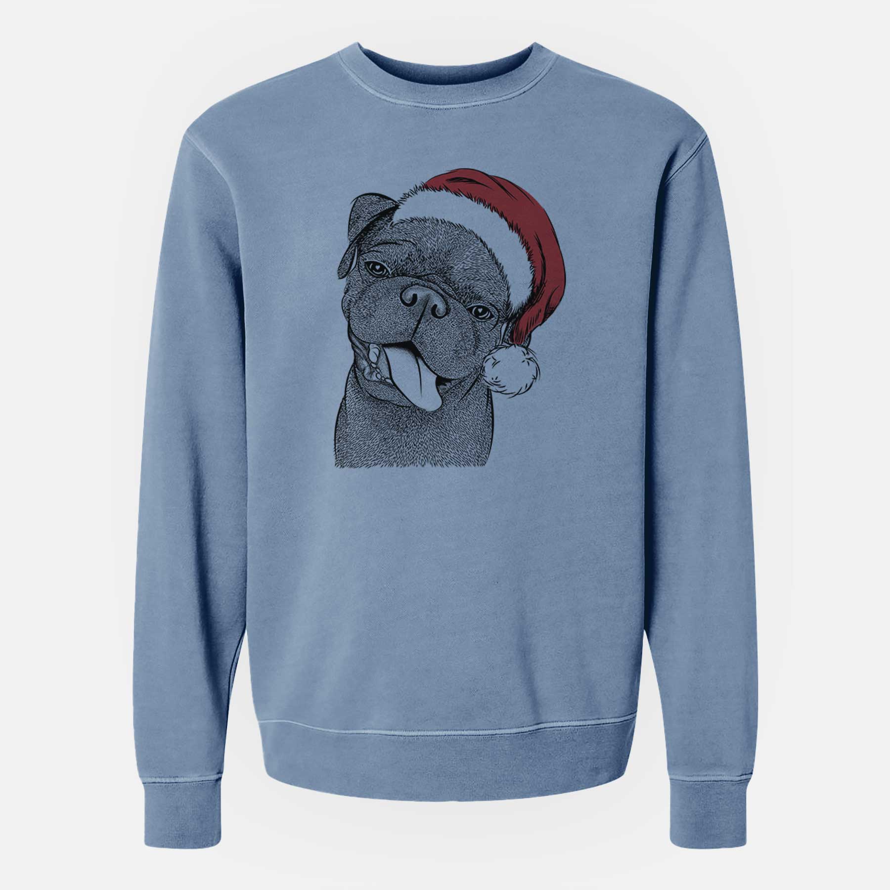 Santa Dudley Danger the Pug - Unisex Pigment Dyed Crew Sweatshirt