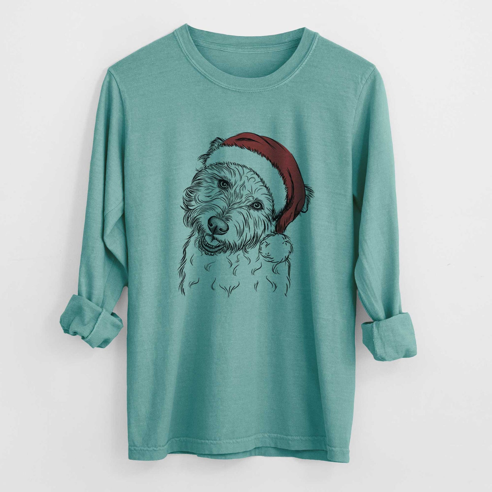 Santa Duffy the Glen of Imaal Terrier - Heavyweight 100% Cotton Long Sleeve