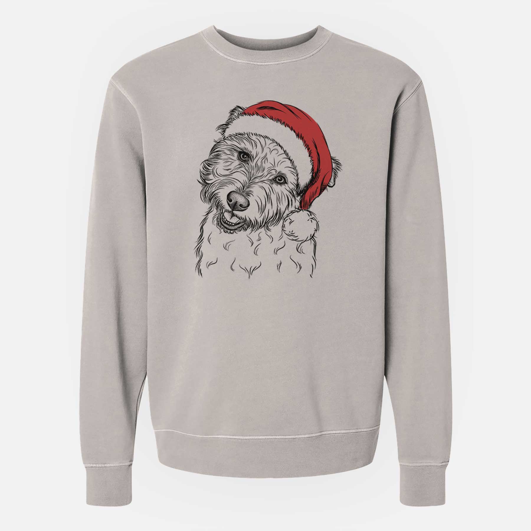 Santa Duffy the Glen of Imaal Terrier - Unisex Pigment Dyed Crew Sweatshirt