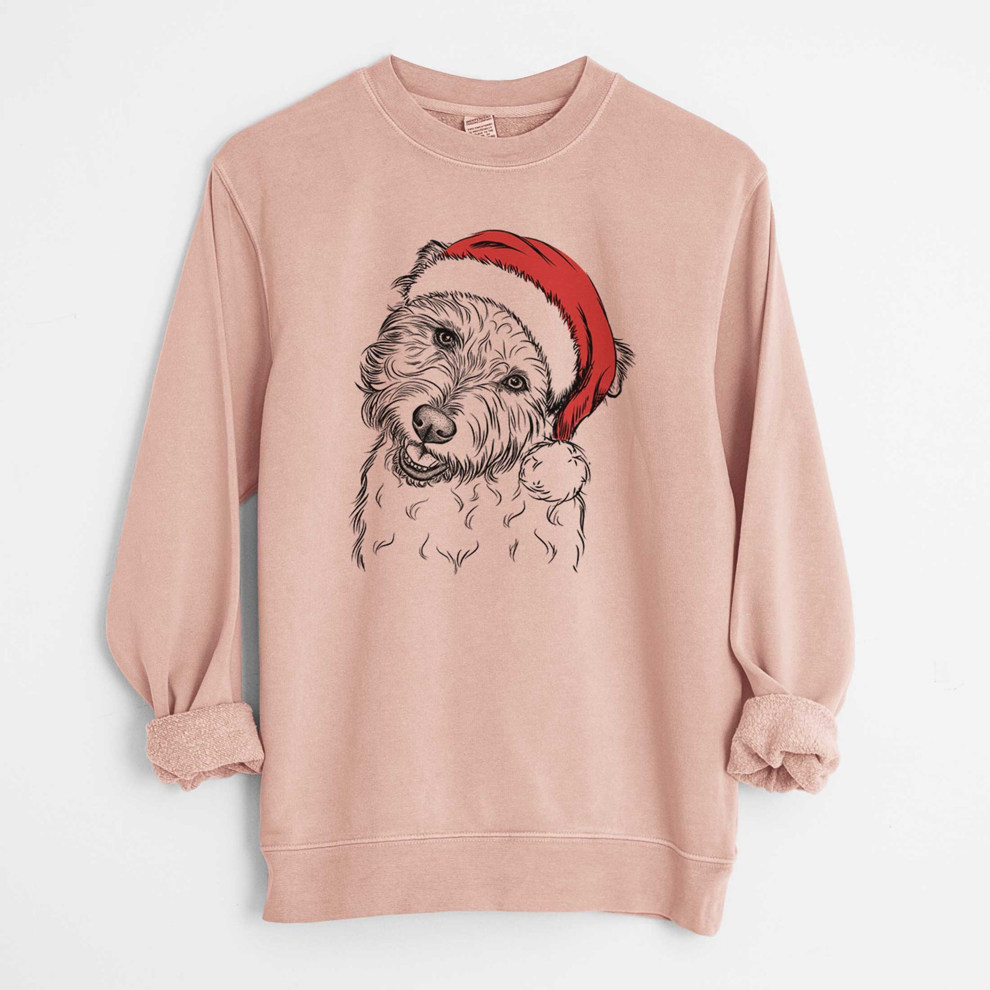 Santa Duffy the Glen of Imaal Terrier - Unisex Pigment Dyed Crew Sweatshirt