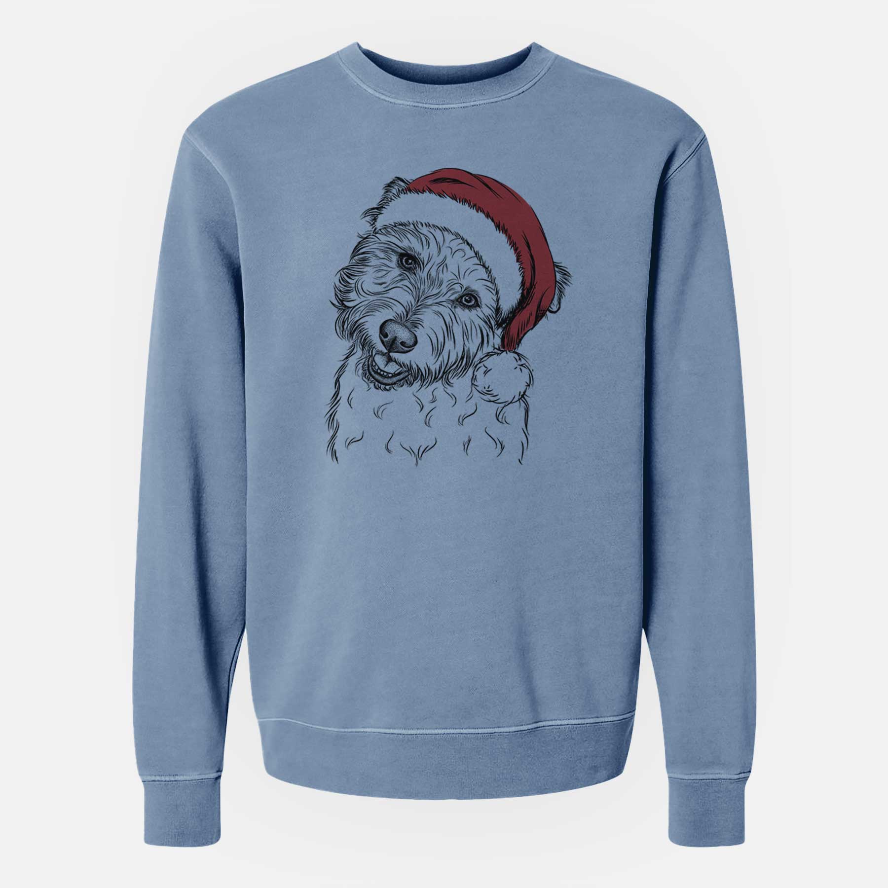 Santa Duffy the Glen of Imaal Terrier - Unisex Pigment Dyed Crew Sweatshirt