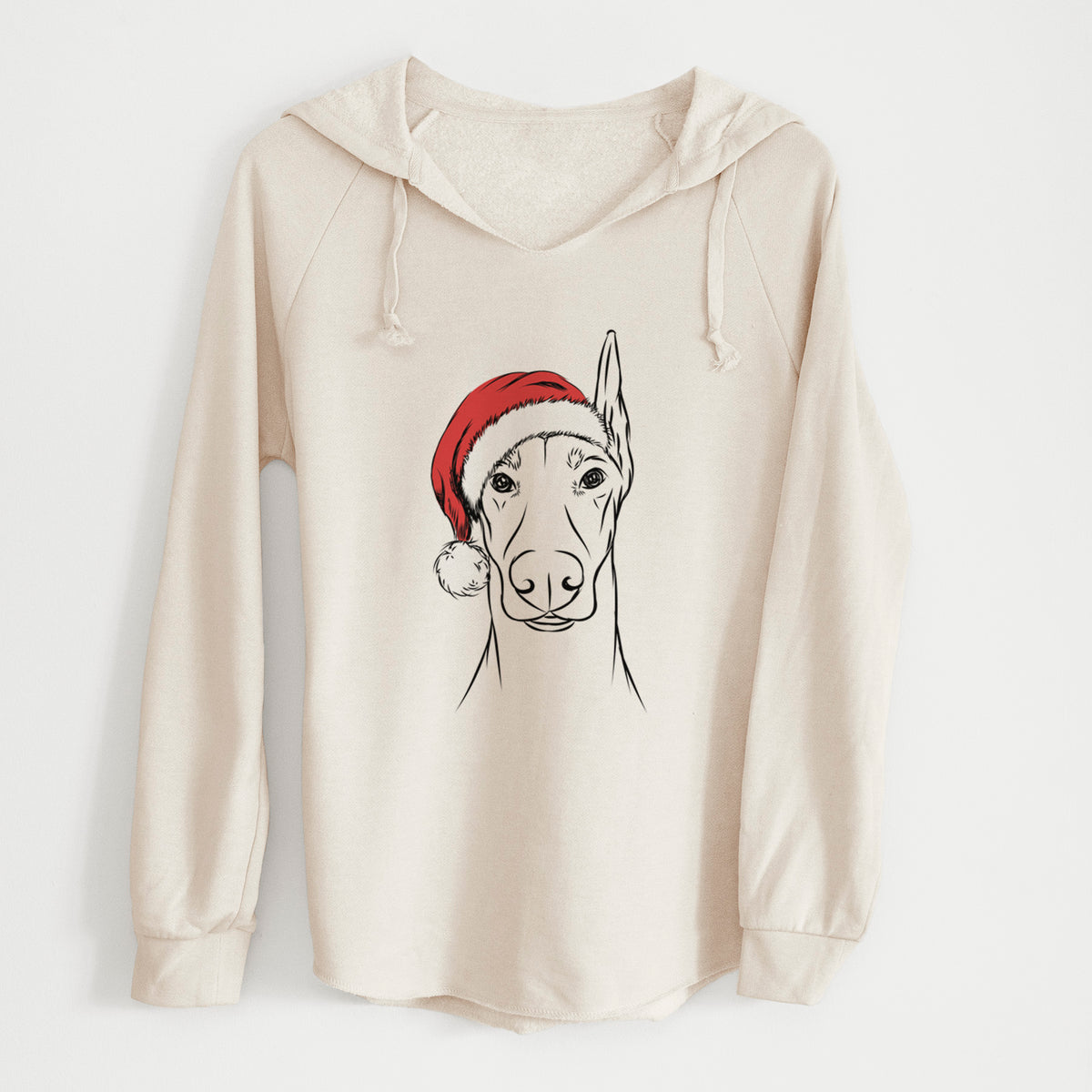 Santa Duke the Doberman Pinscher - Cali Wave Hooded Sweatshirt