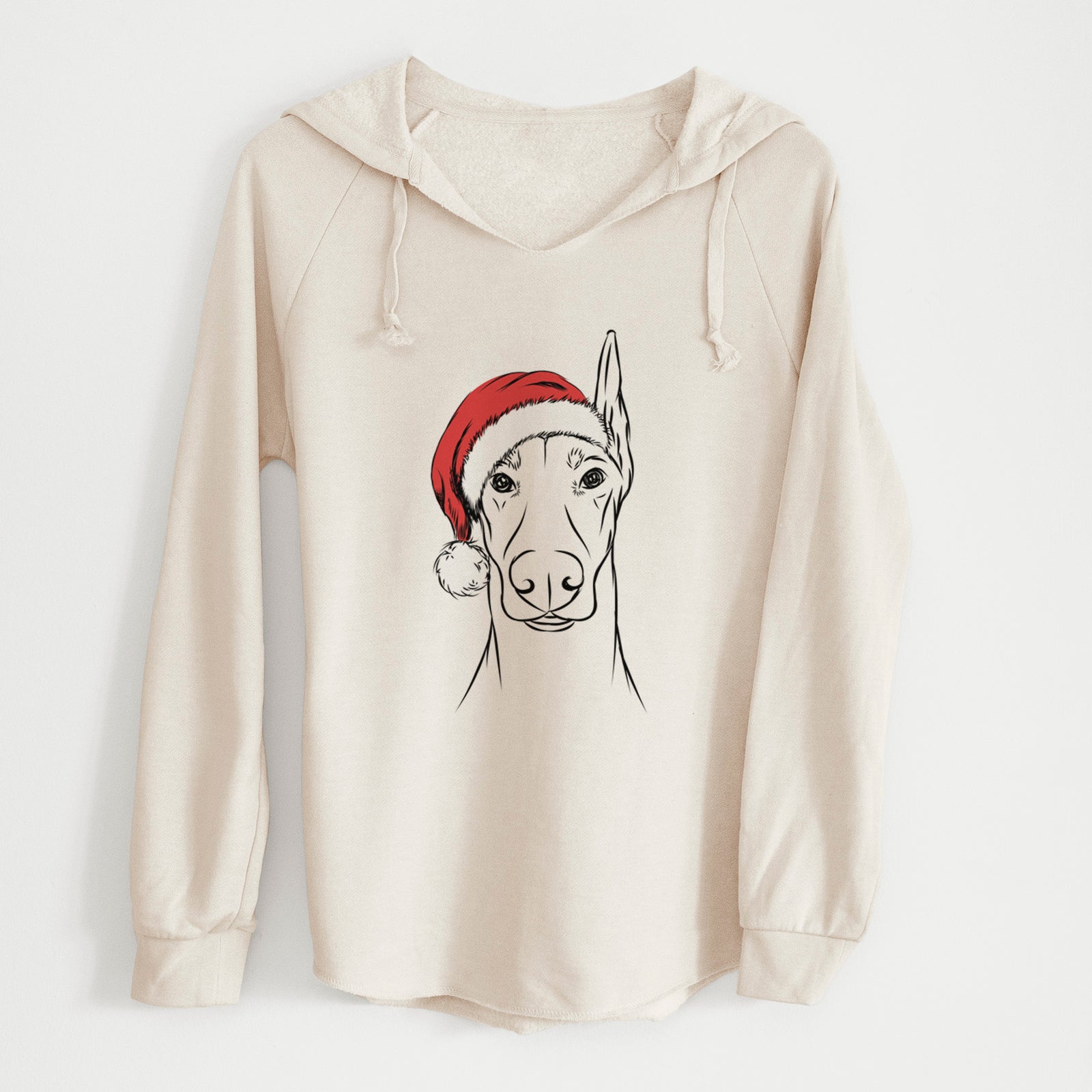 Santa Duke the Doberman Pinscher - Cali Wave Hooded Sweatshirt