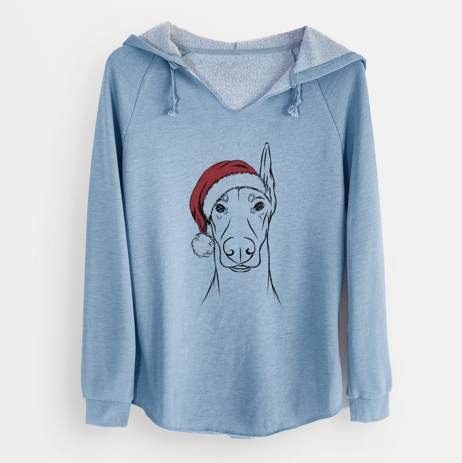 Santa Duke the Doberman Pinscher - Cali Wave Hooded Sweatshirt