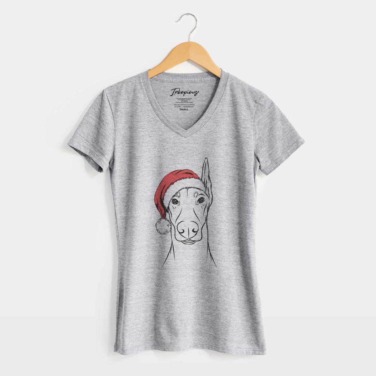 Santa Duke the Doberman Pinscher - Women's V-neck Shirt