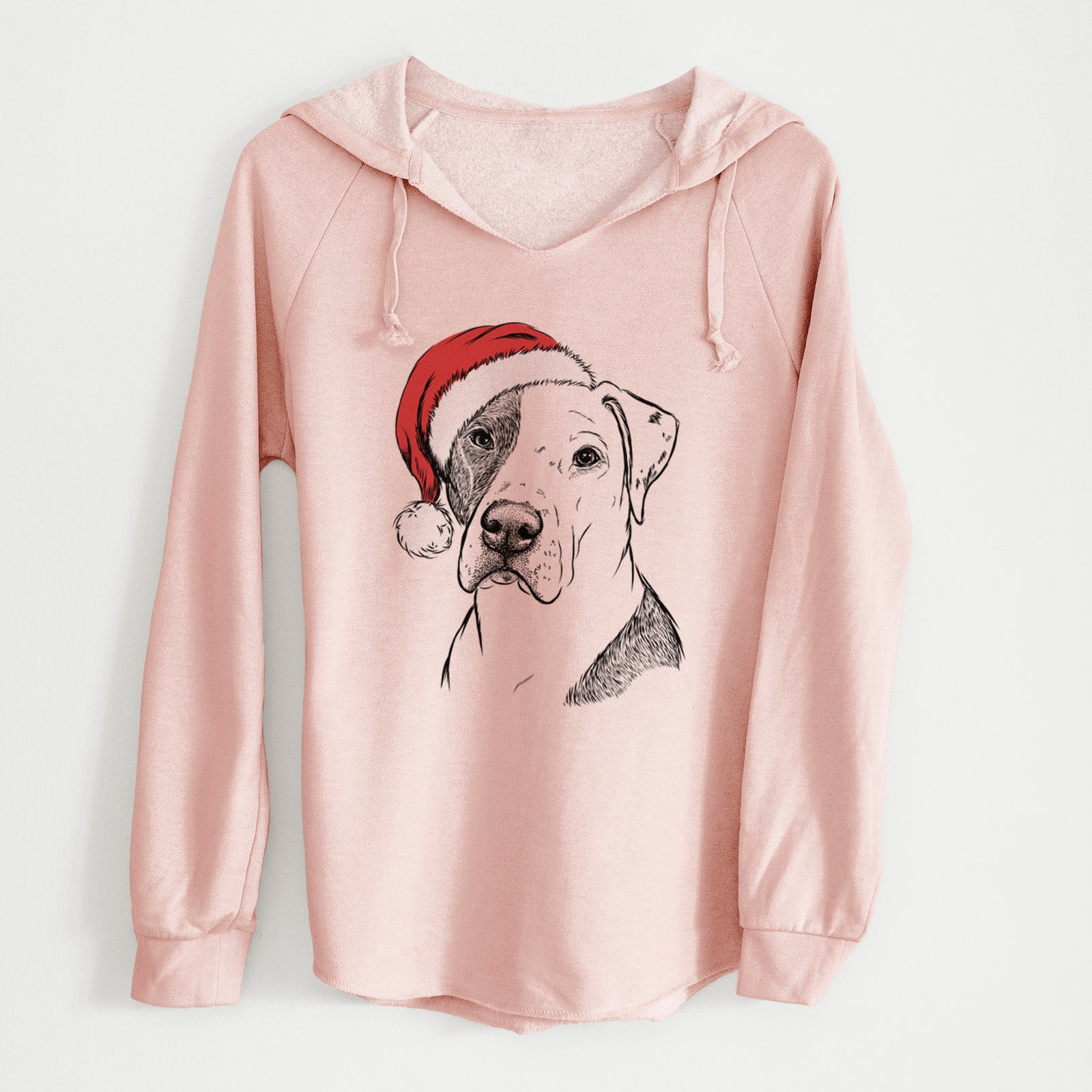 Santa Duke the American Staffordshire Terrier Mix - Cali Wave Hooded Sweatshirt