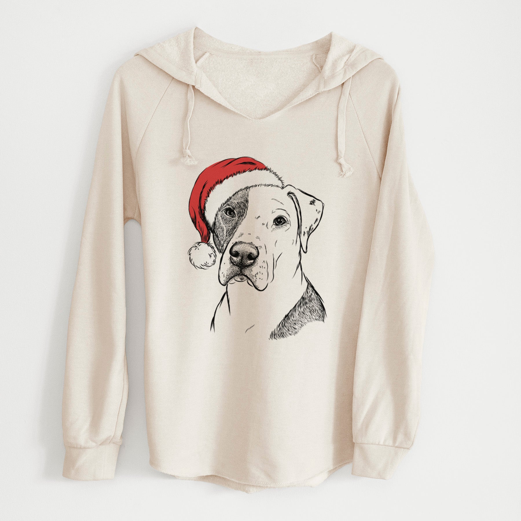 Santa Duke the American Staffordshire Terrier Mix - Cali Wave Hooded Sweatshirt