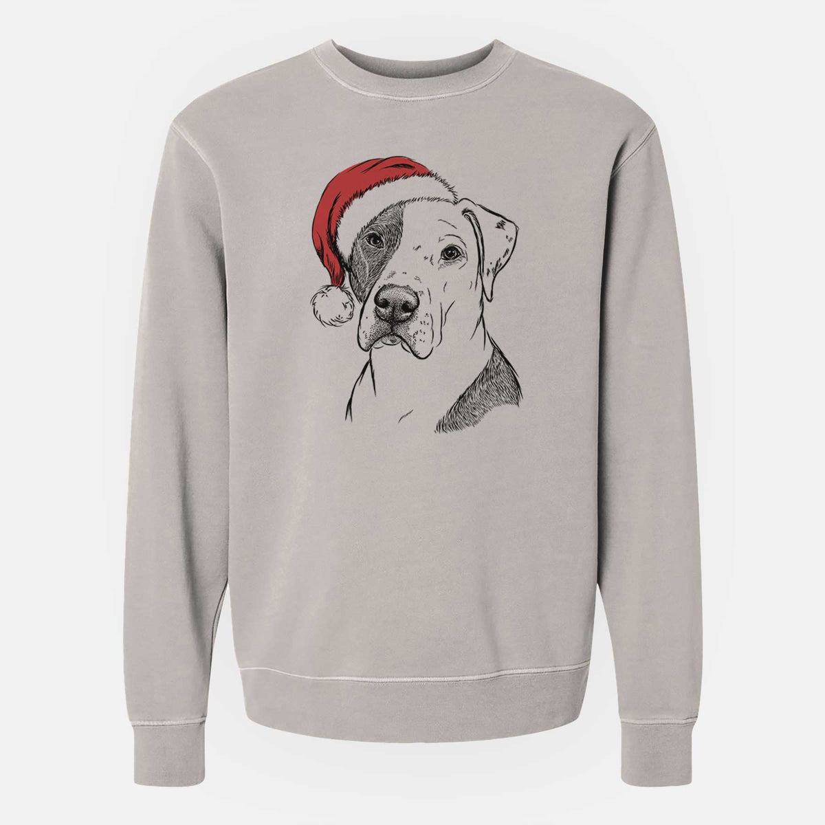 Santa Duke the American Staffordshire Terrier Mix - Unisex Pigment Dyed Crew Sweatshirt