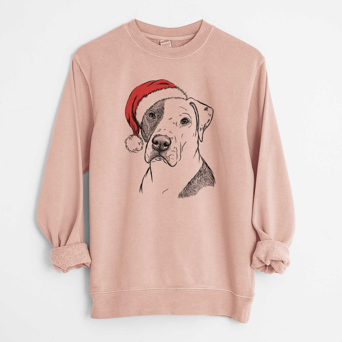 Santa Duke the American Staffordshire Terrier Mix - Unisex Pigment Dyed Crew Sweatshirt
