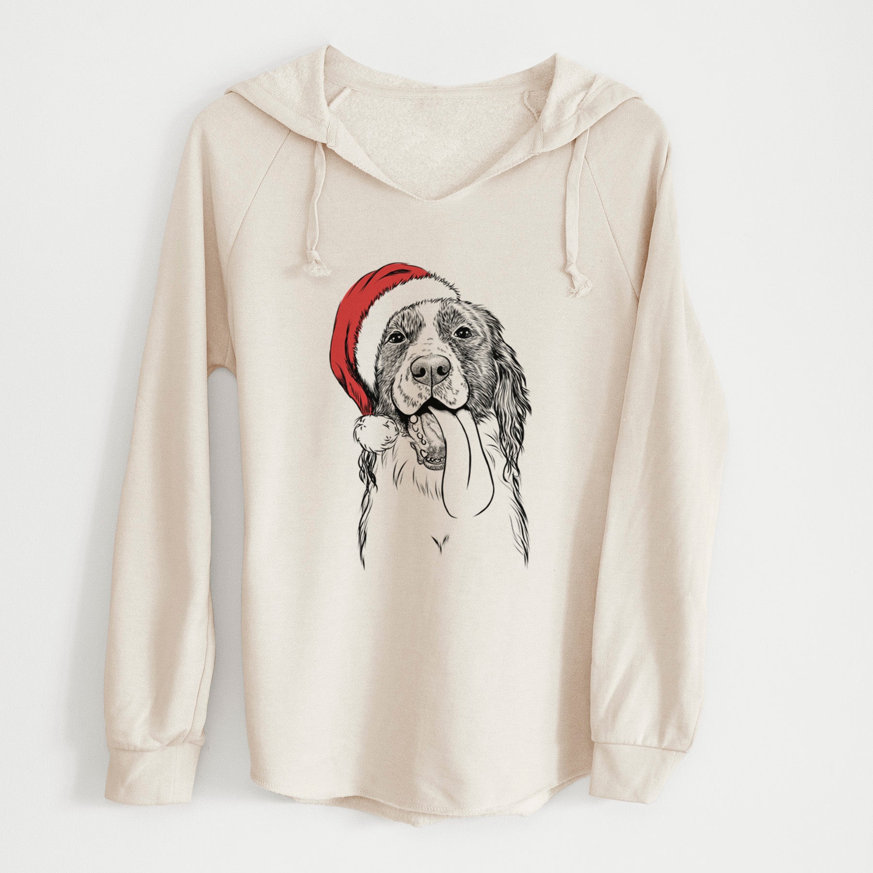 Santa Duke the English Springer Spaniel - Cali Wave Hooded Sweatshirt