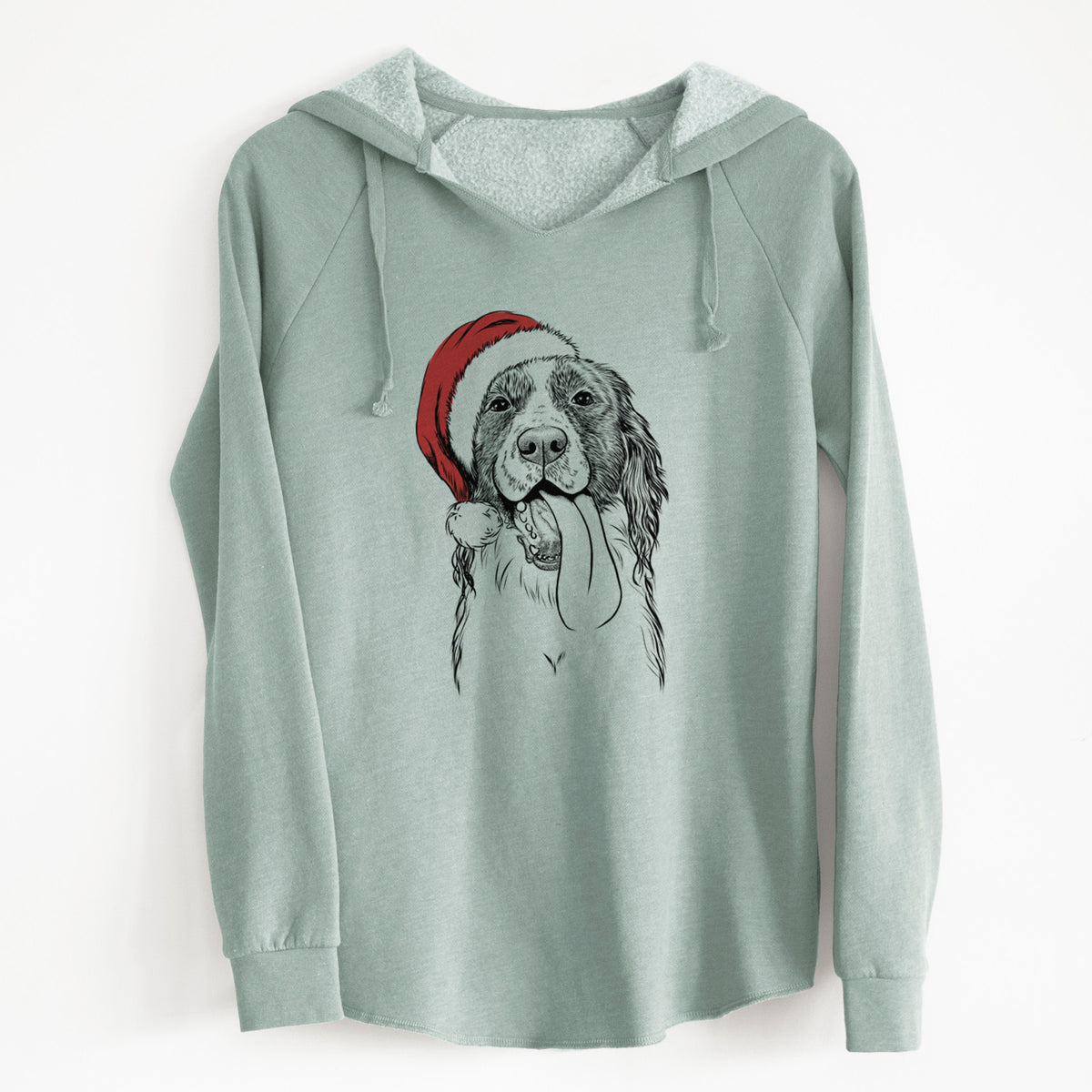 Santa Duke the English Springer Spaniel - Cali Wave Hooded Sweatshirt