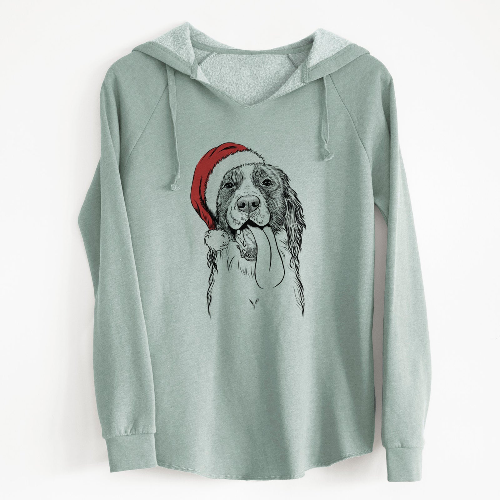 Santa Duke the English Springer Spaniel - Cali Wave Hooded Sweatshirt