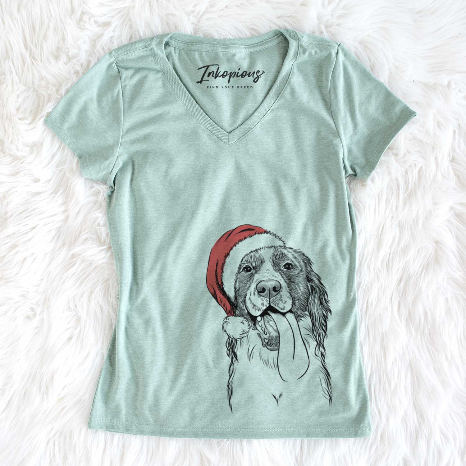 Duke the English Springer Spaniel - Women's V-neck Shirt