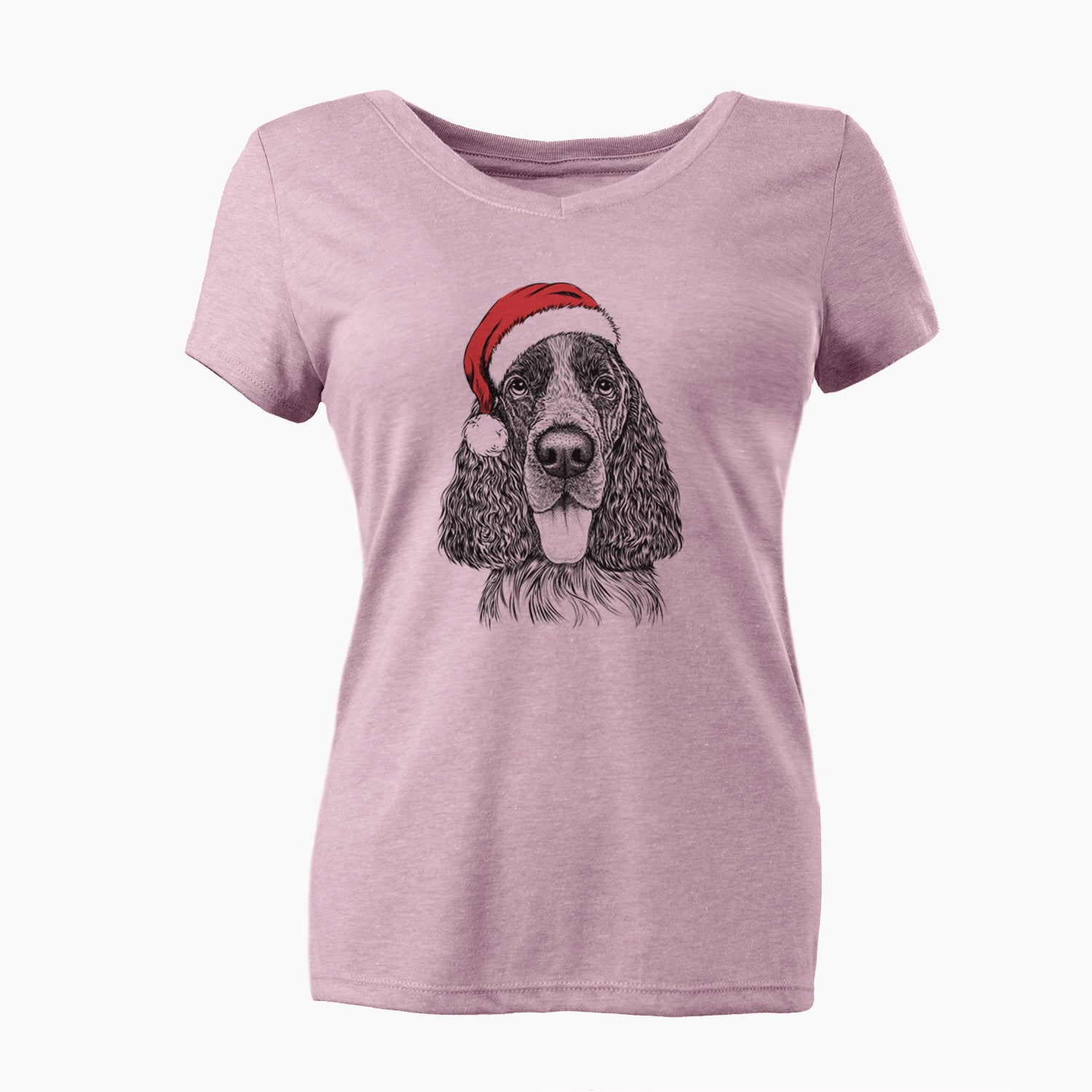 Santa Duke the English Springer Spaniel - Women's Perfect V-neck Shirt