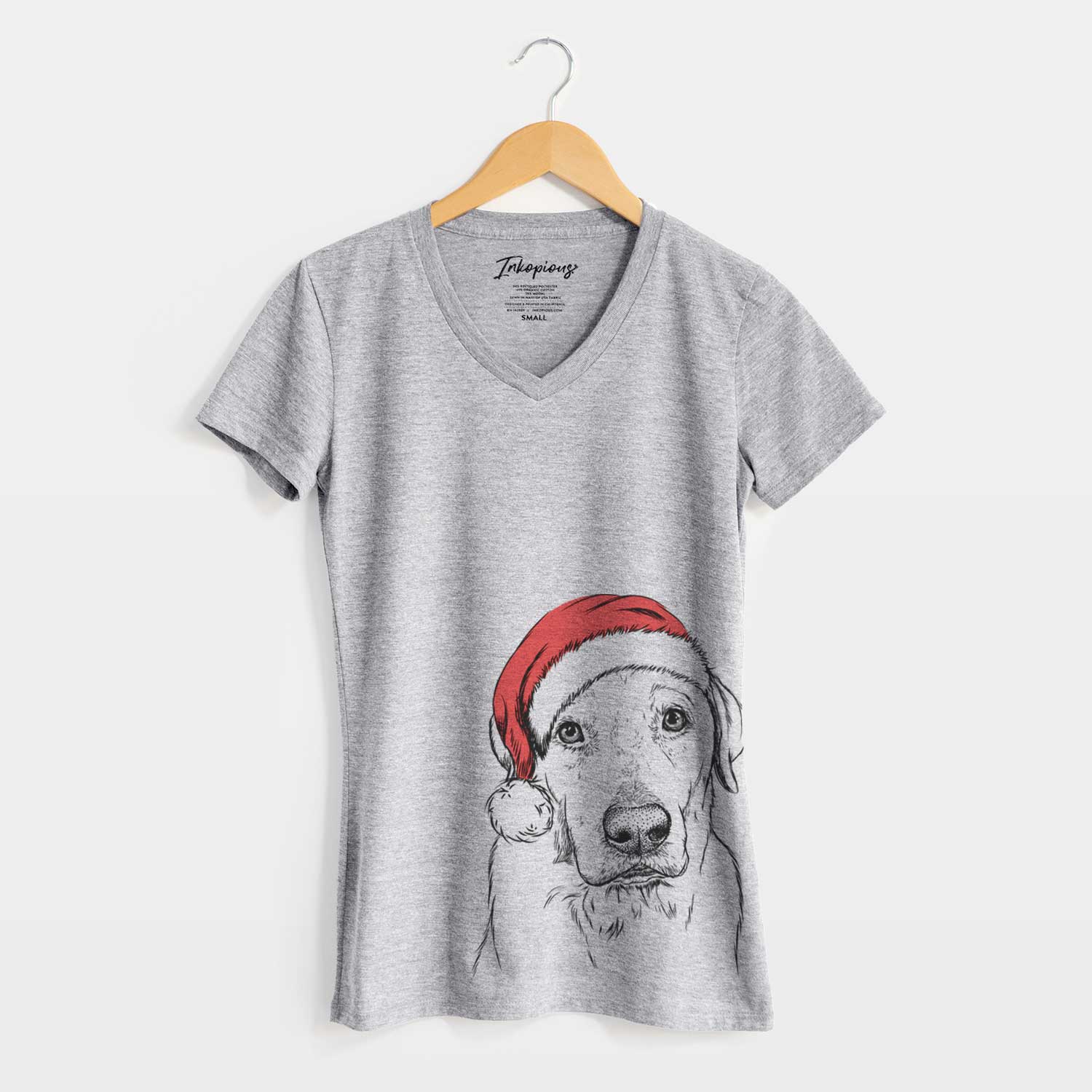 Santa Duke the Yellow Lab - Women's V-neck Shirt