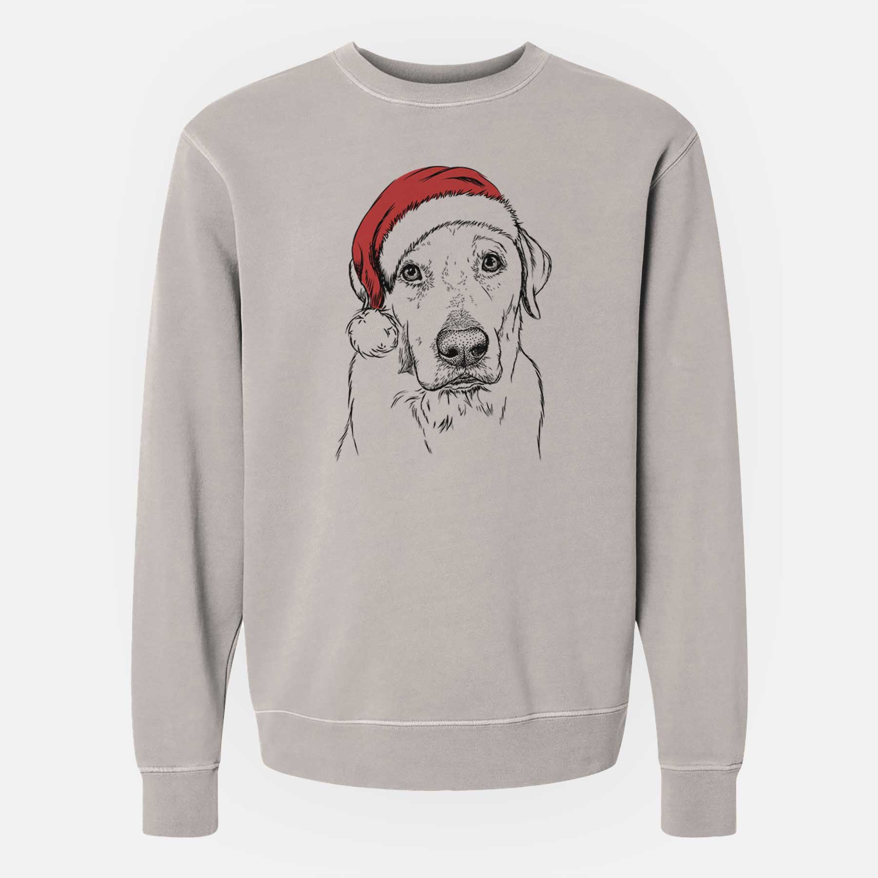 Santa Duke the Yellow Lab - Unisex Pigment Dyed Crew Sweatshirt