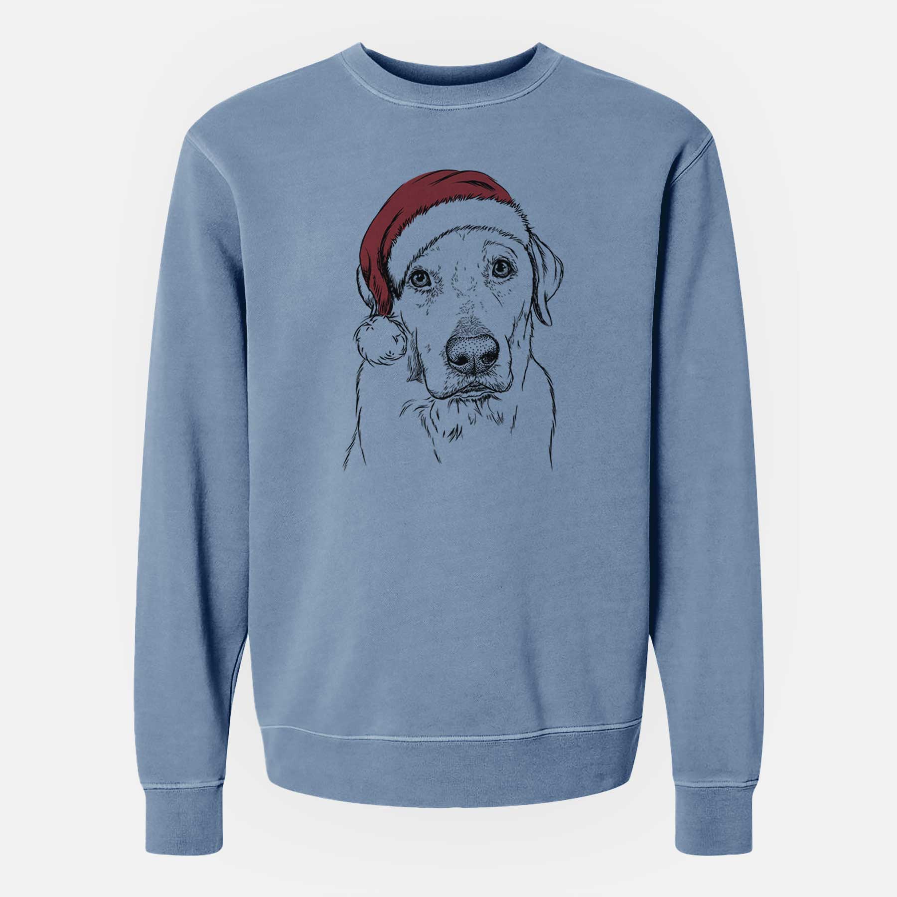 Santa Duke the Yellow Lab - Unisex Pigment Dyed Crew Sweatshirt